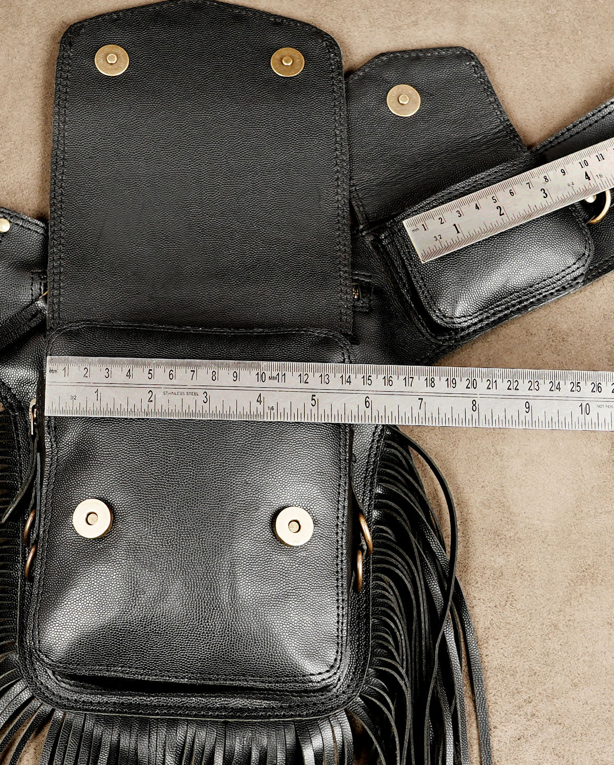 Rave outfit leather bag with metal studs