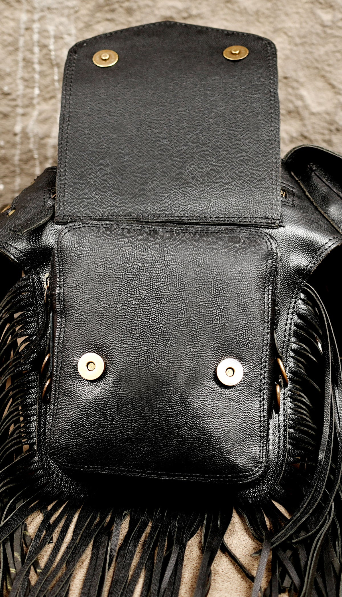 Real leather waist bag with multiple pockets