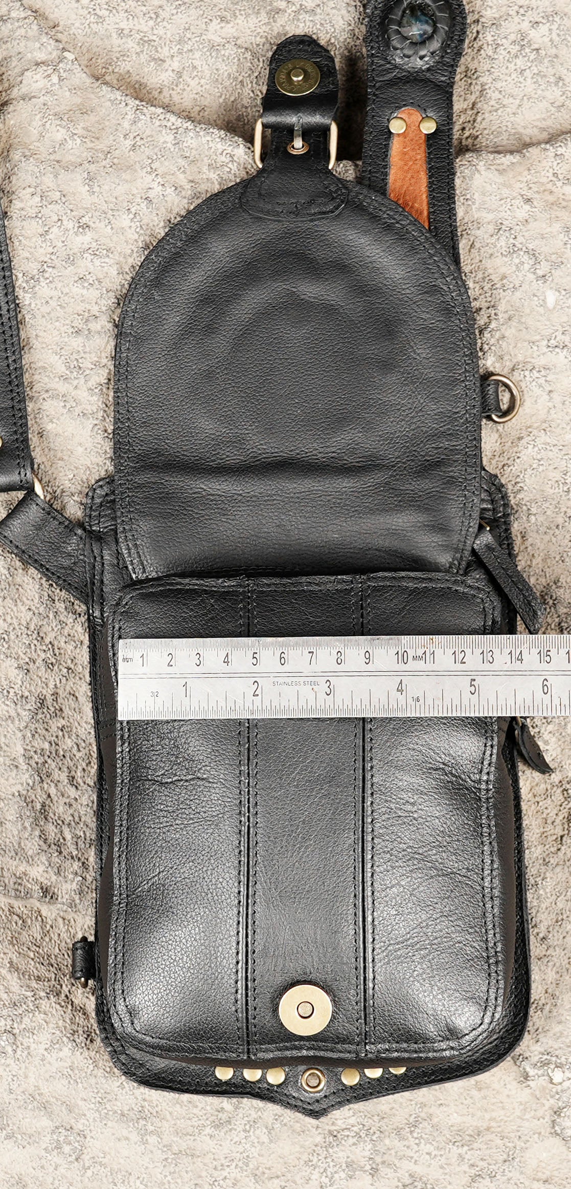 Black Leather Dual Holster Harness Bag Unisex Festival Chest Rig