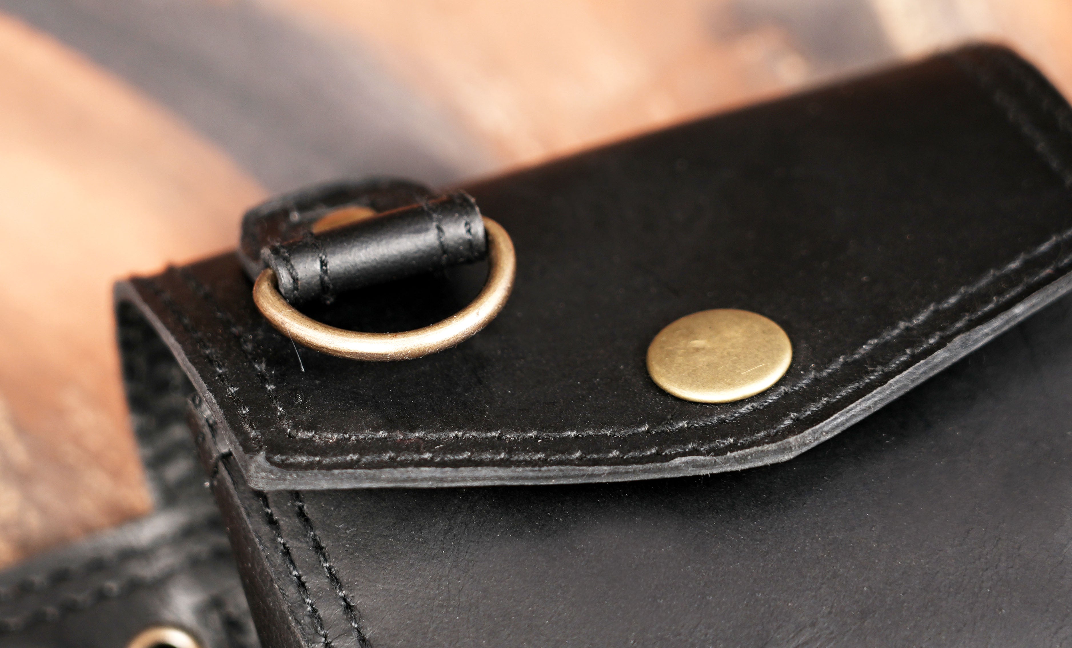 Gothic leather waist belt multi pocket