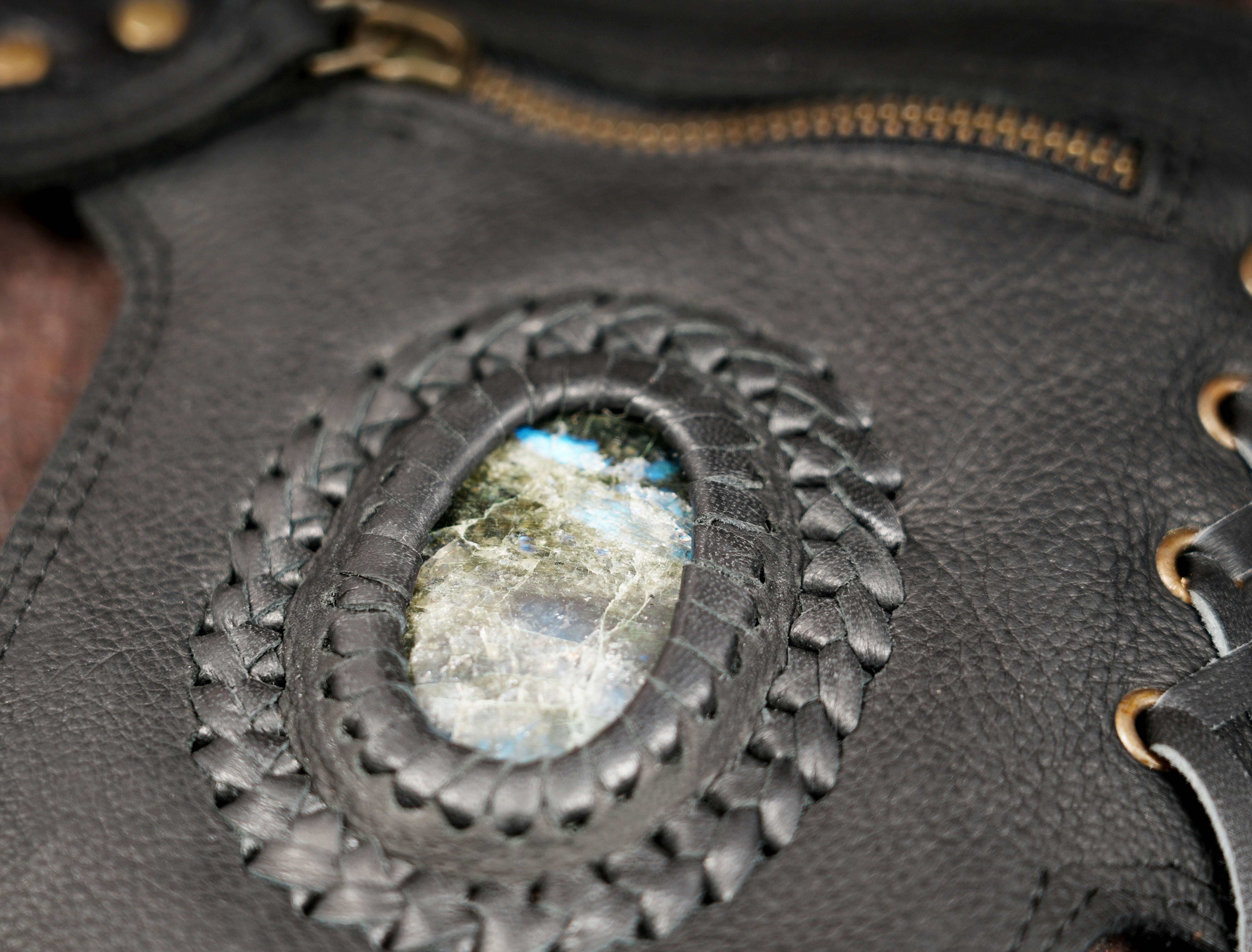 Adjustable leather waist belt handmade