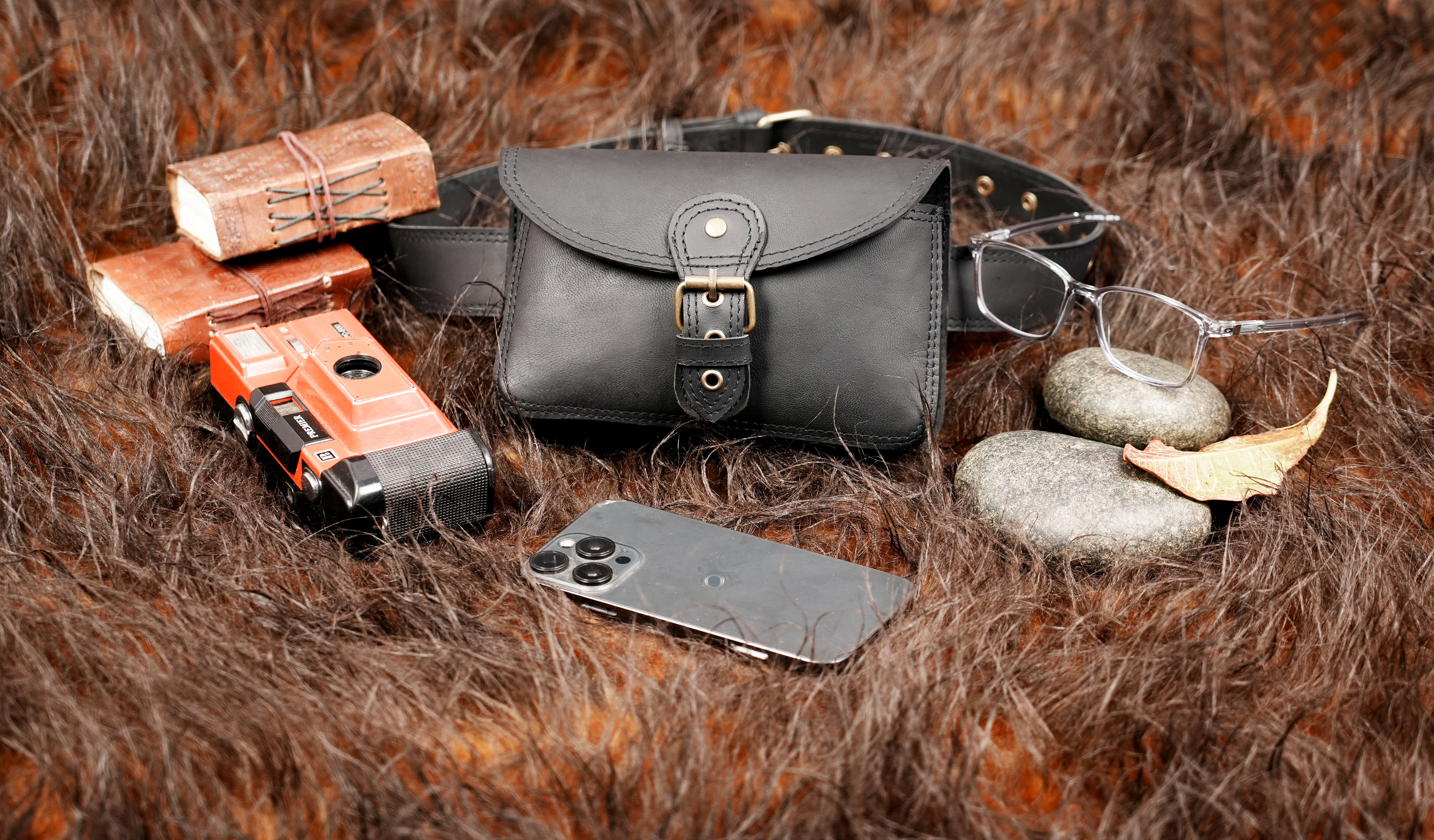 Leather Belt Pouch for Travel