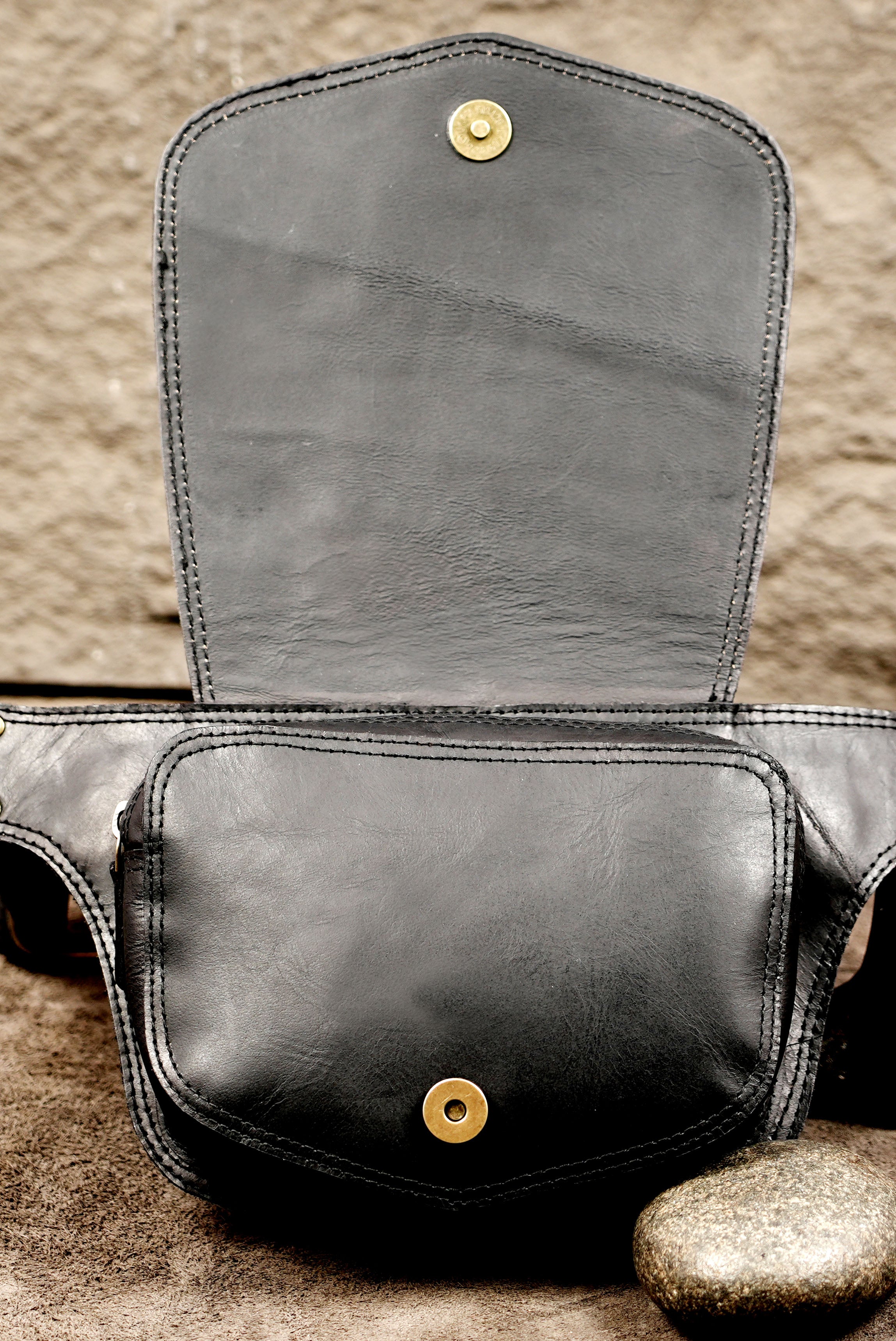 Handmade leather belt bag for men