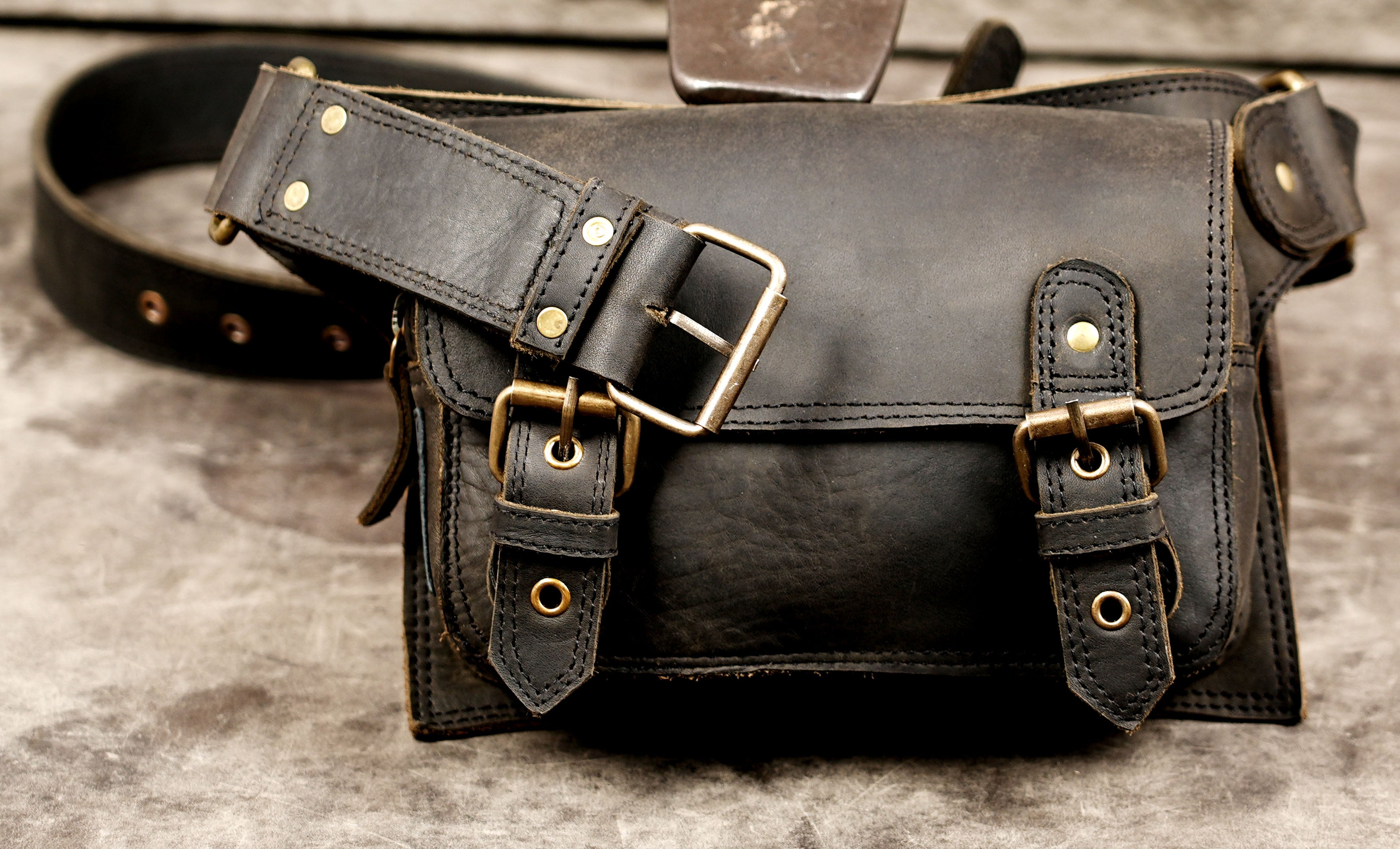 Leather adventure waist belt for Renaissance outfits