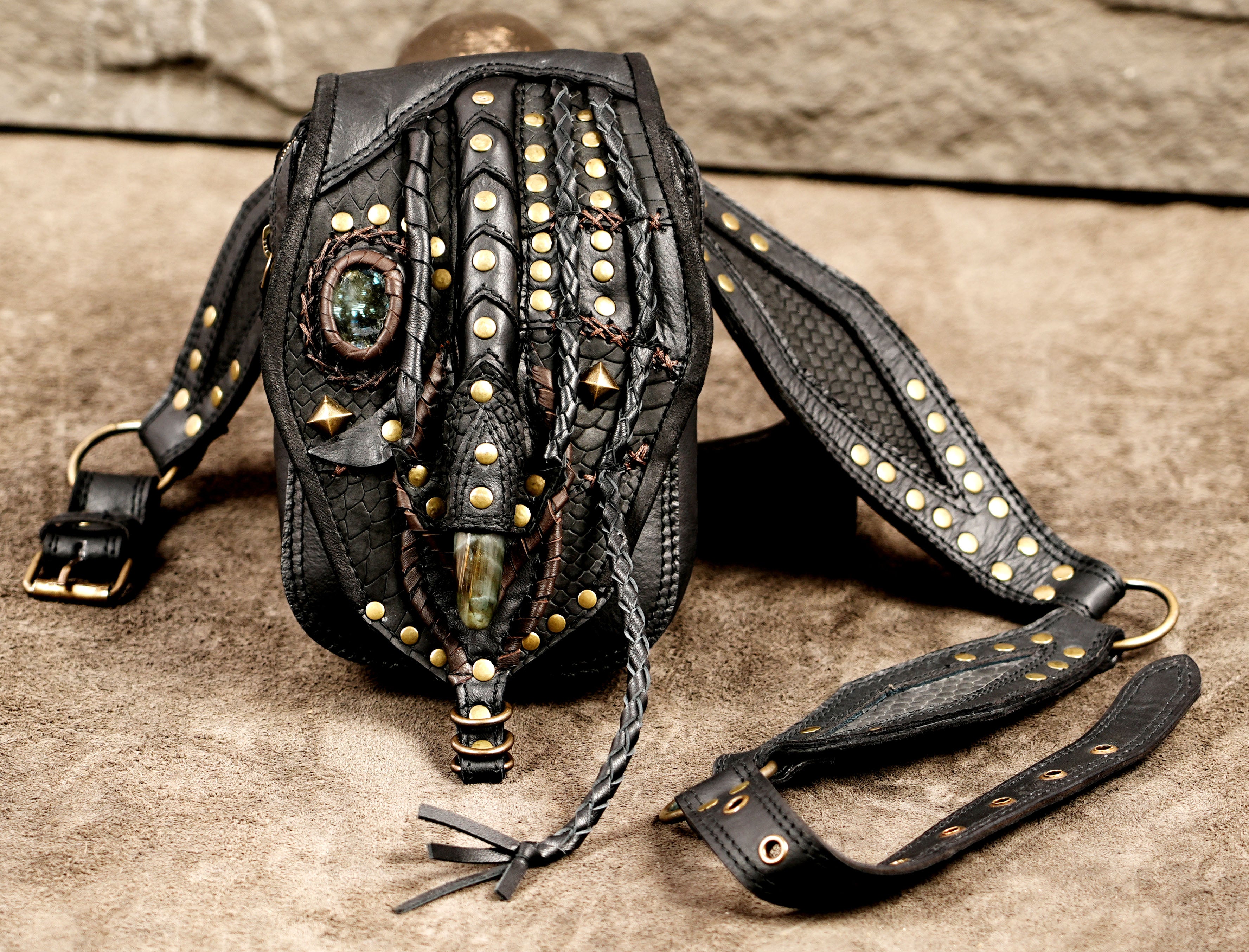 Handmade leather belt pouch for cosplay, festivals, and everyday wear