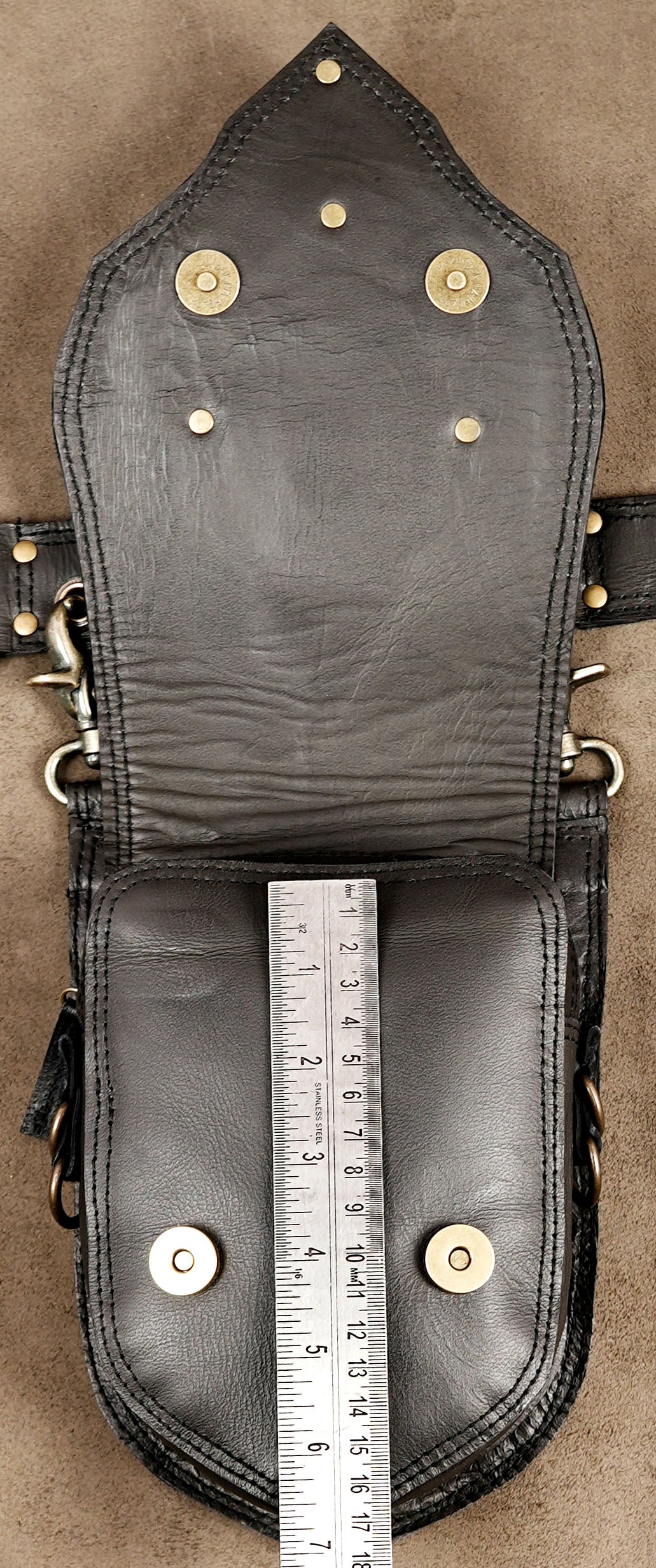 Genuine Leather Double Pouch Belt for Festival Outfits