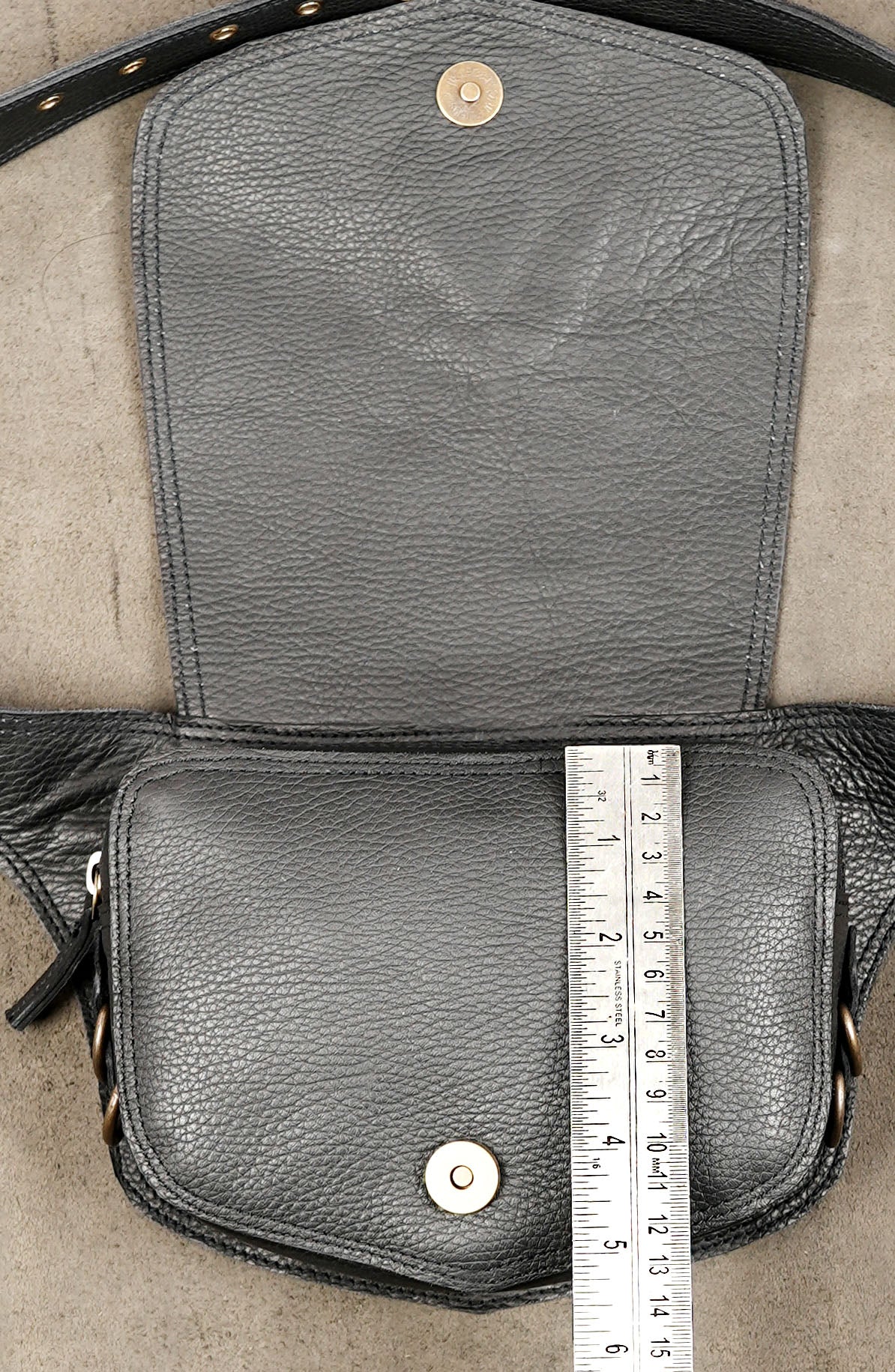 Studded Leather Hip Belt Bag with Gemstone Detail