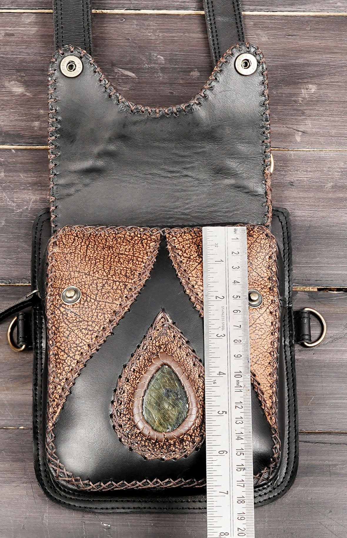 Handmade leather shoulder holster for bikers and outdoor use