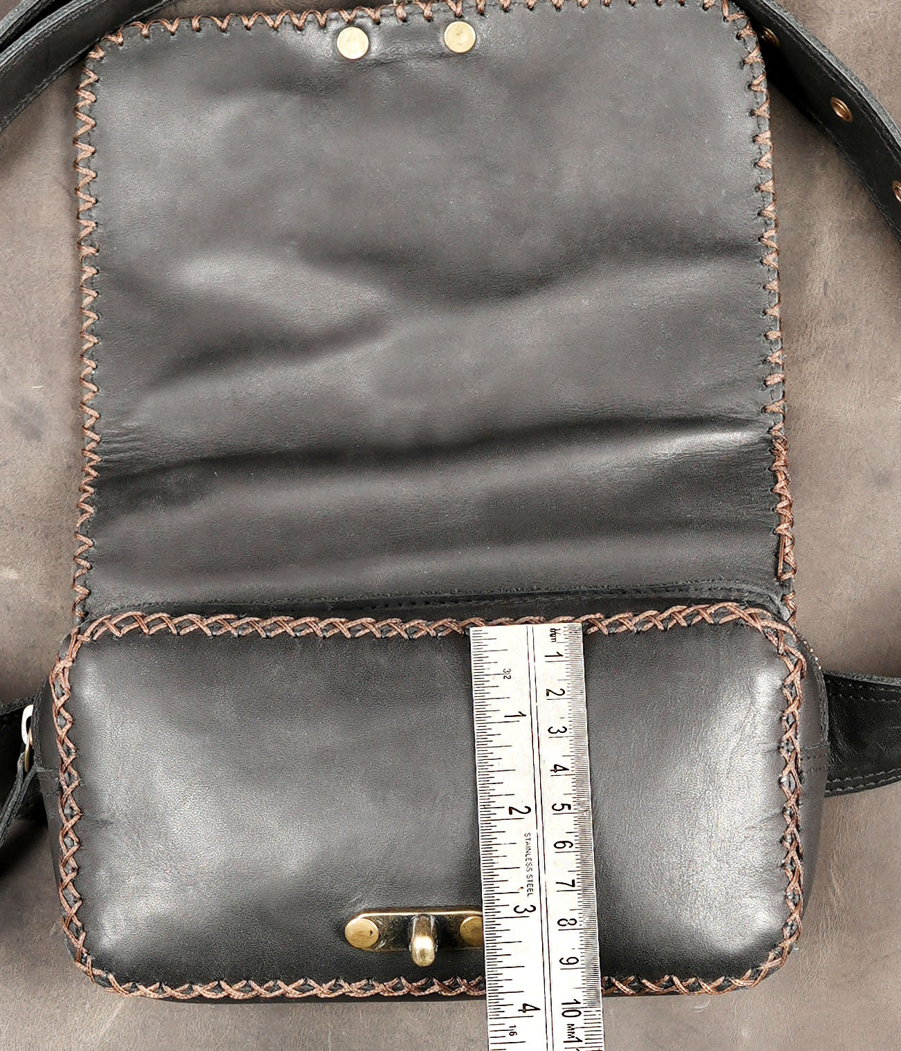 Handmade gemstone belt bag with zippered pocket