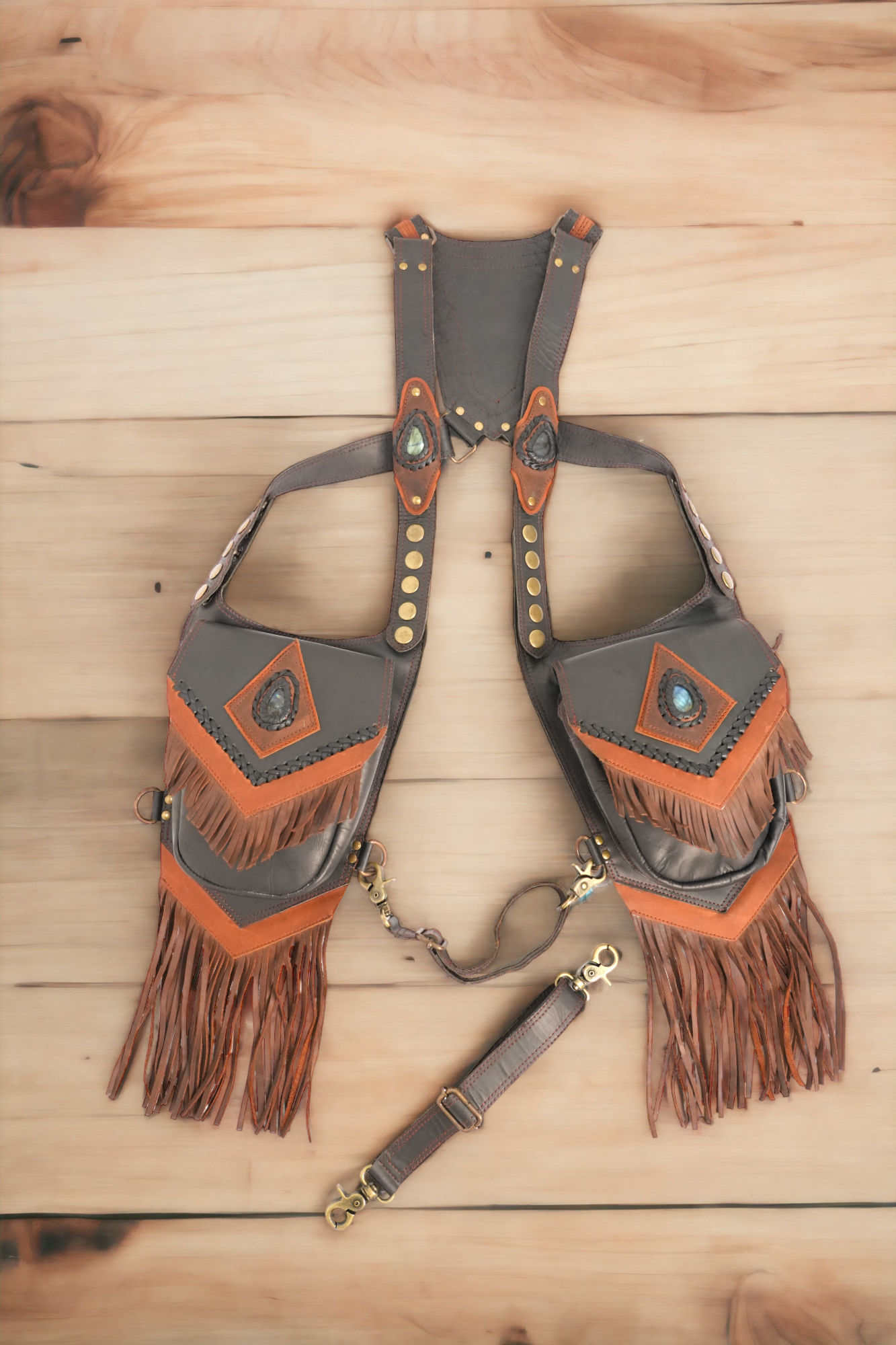 Frill Holster Bag|| Burning Man Leather Holster Belt ||  Steampunk Utility Holster Bag