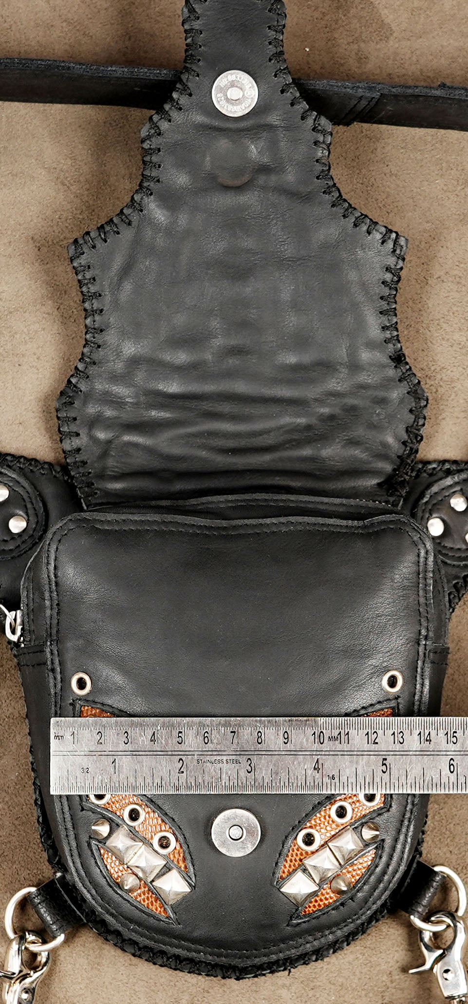 Handcrafted leather utility pouch for festivals, rides and travel