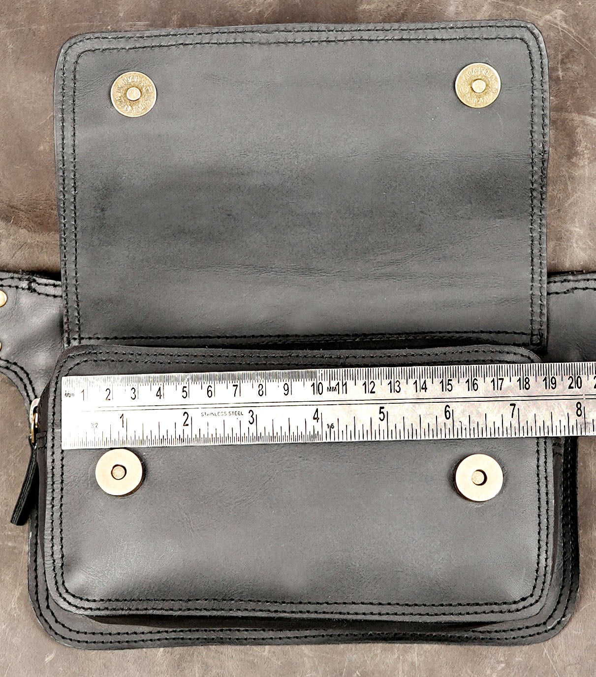 Genuine leather fanny pack with adjustable waist belt