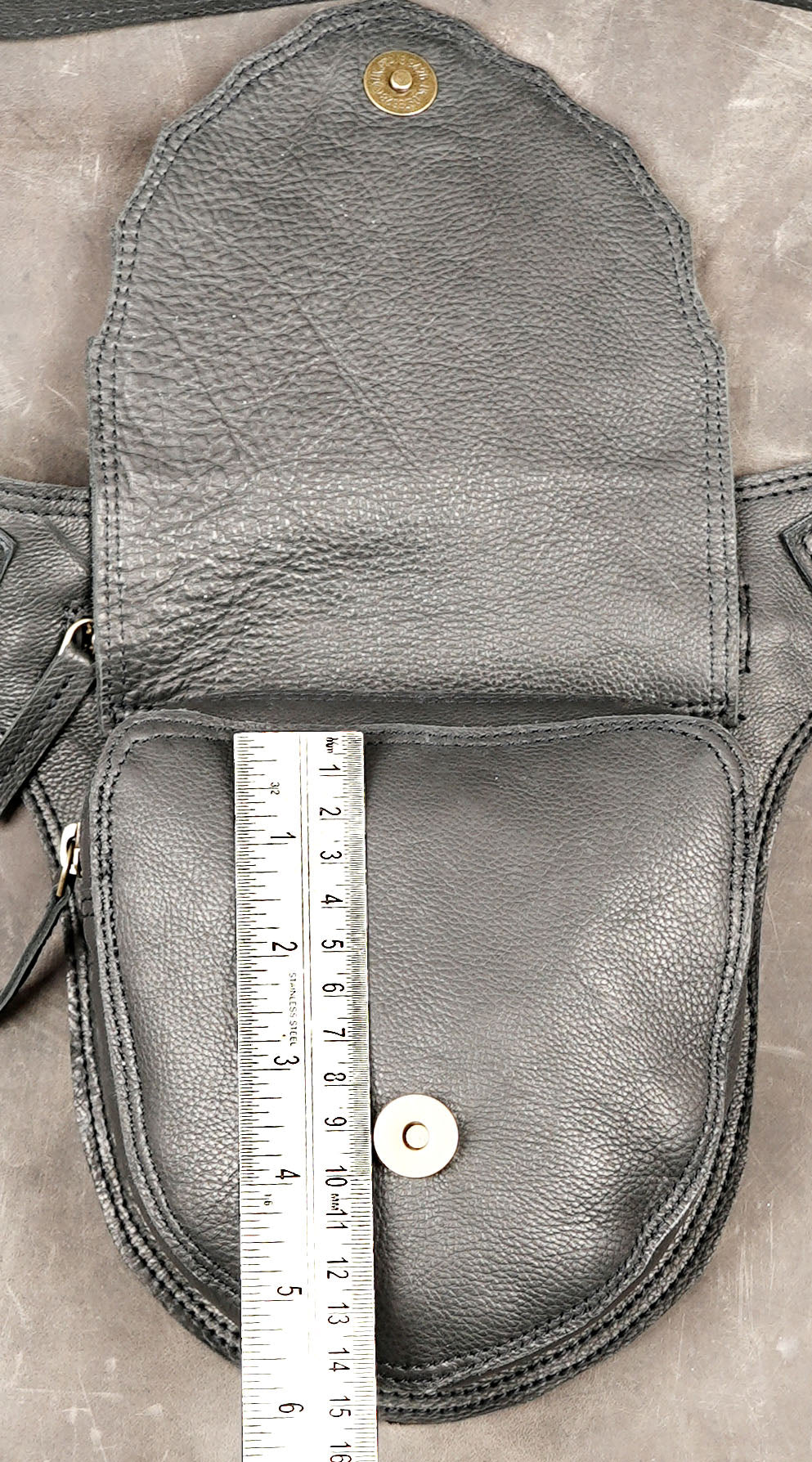 Artisan leather utility belt with decorative stitching
