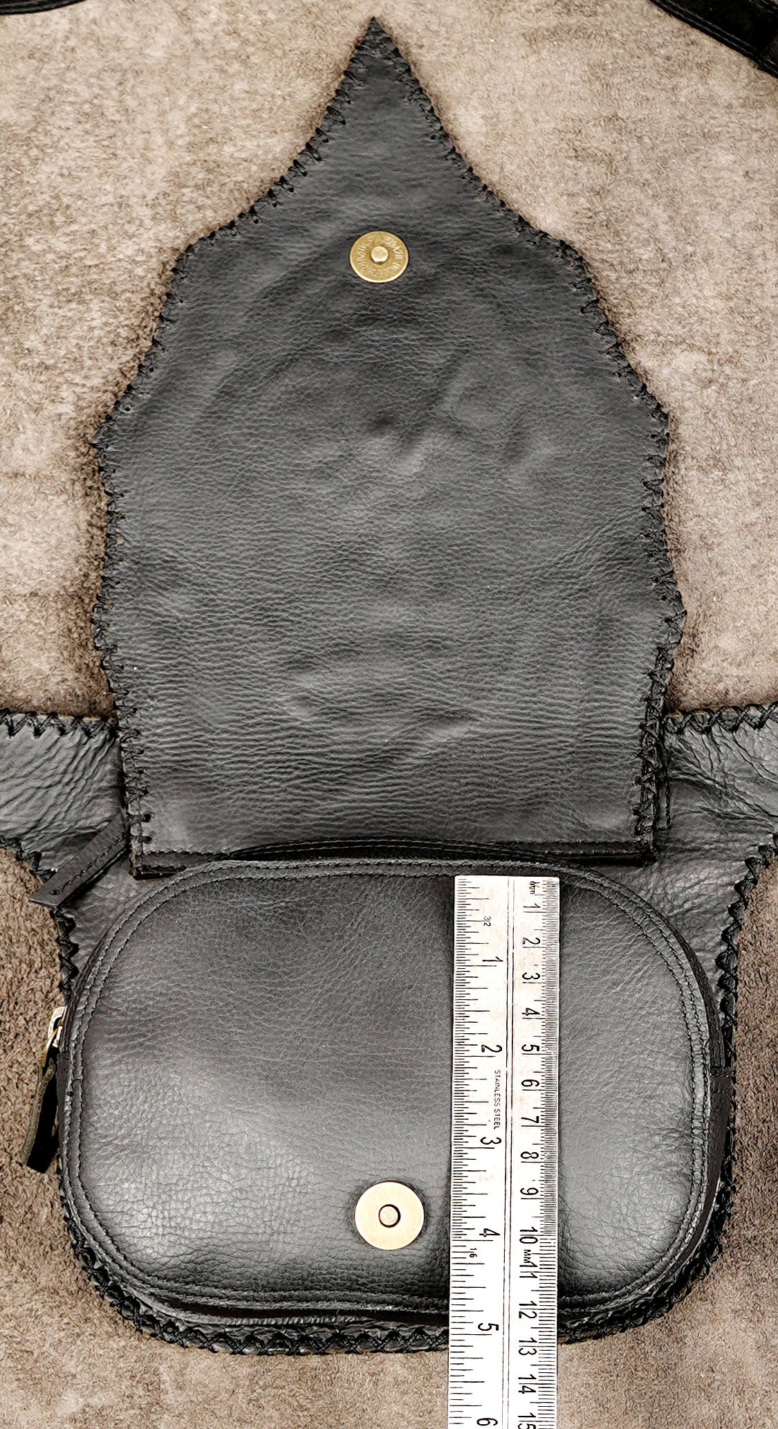 Leather utility hip bag with adjustable waist strap