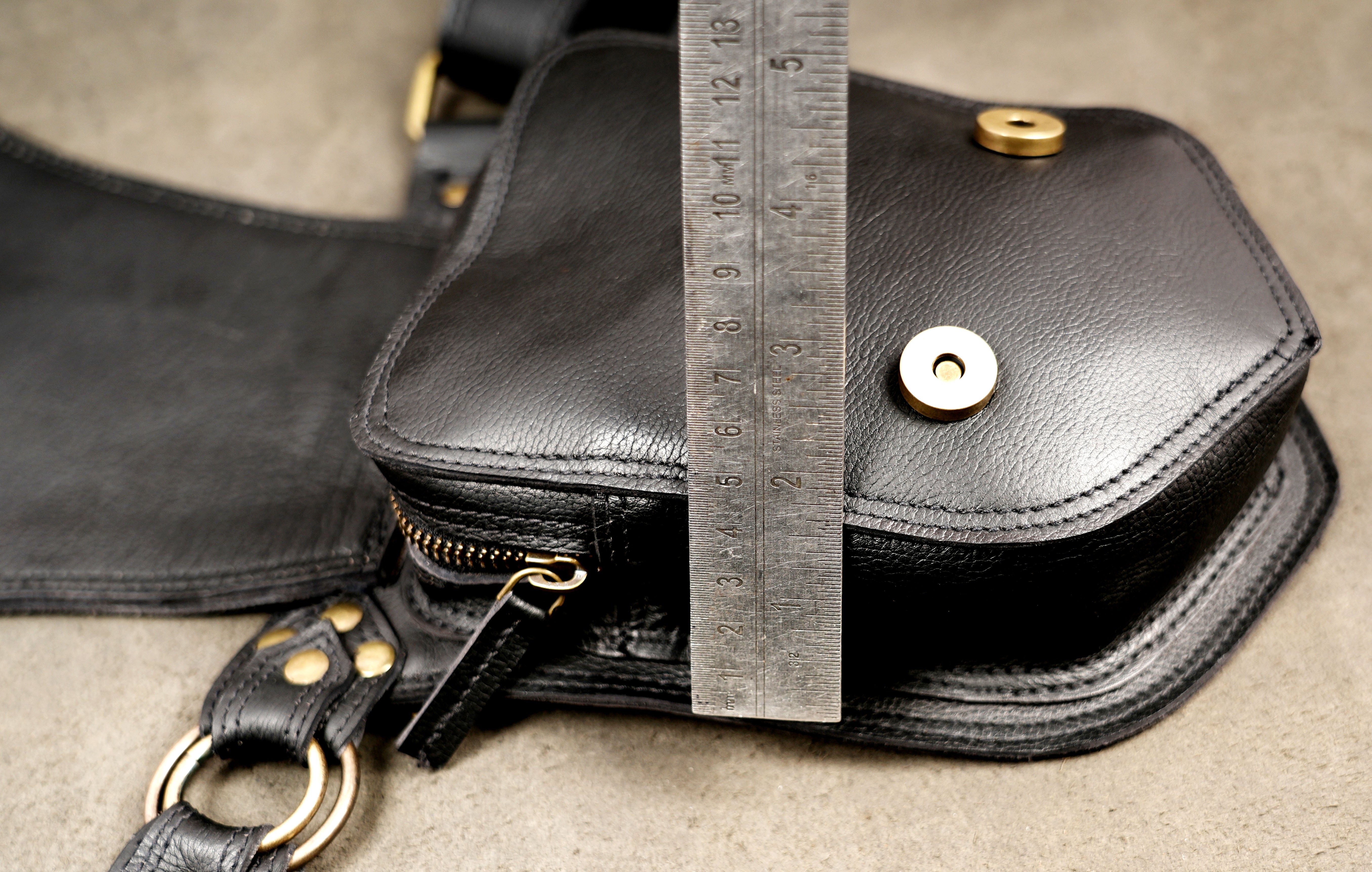 Festival leather waist belt with decorative front pouch
