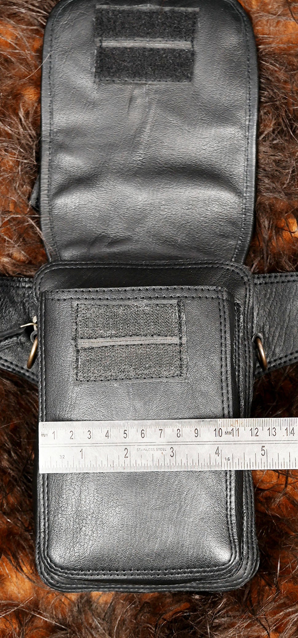Black Leather Utility Belt Bag Crossbody Waist Pouch Festival Hip Pack Unisex