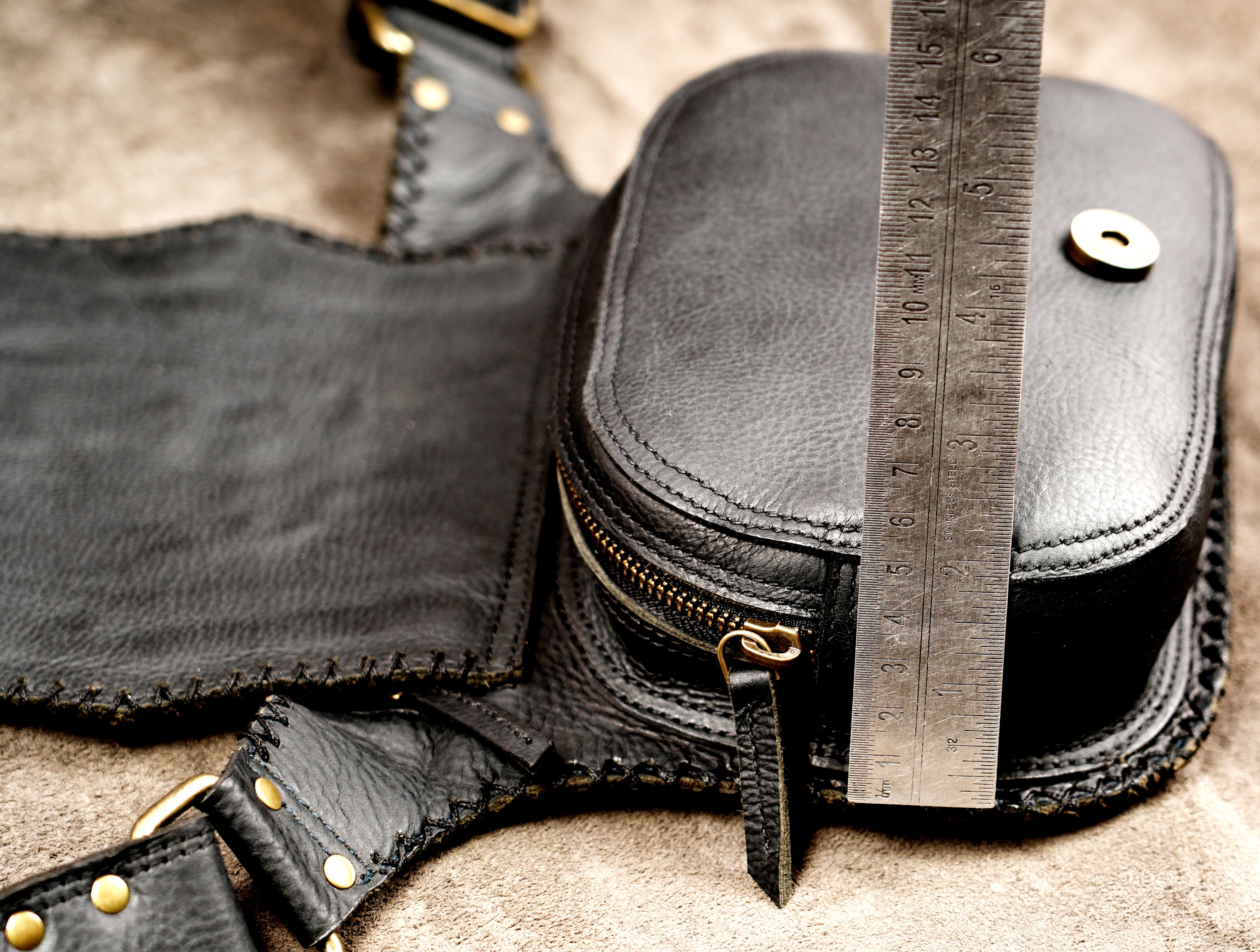 Handcrafted western leather waist pouch for events