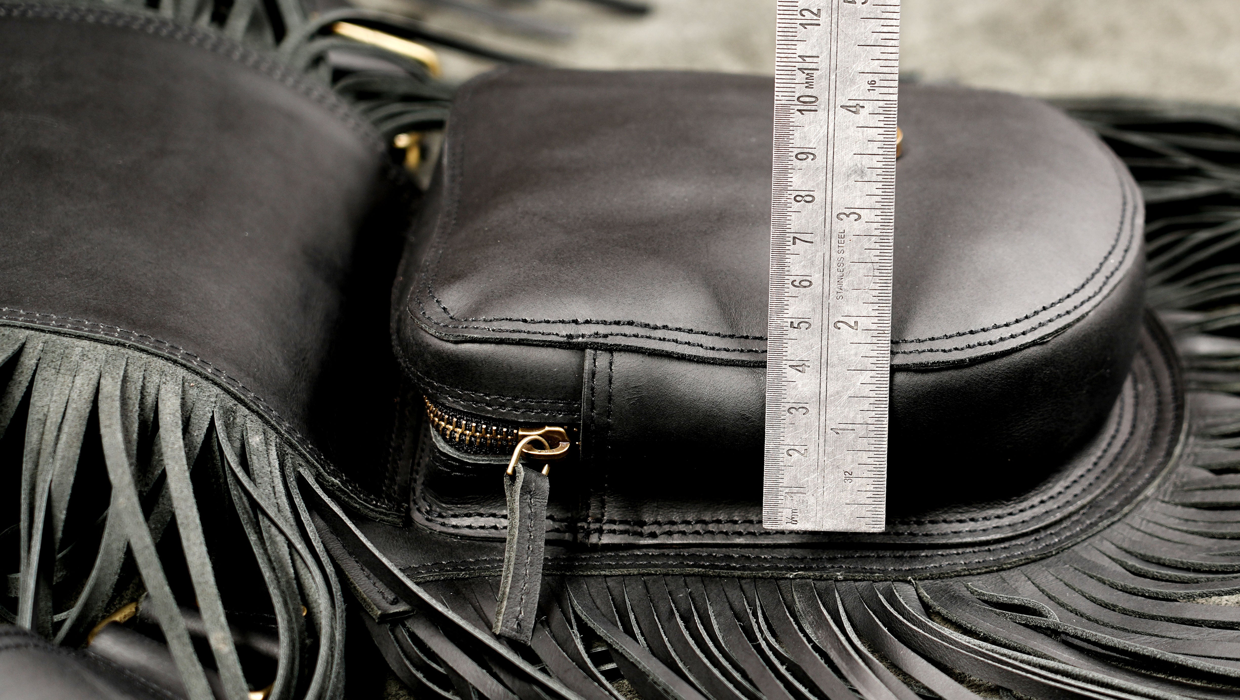 Leather fringe fanny pack waist bag
