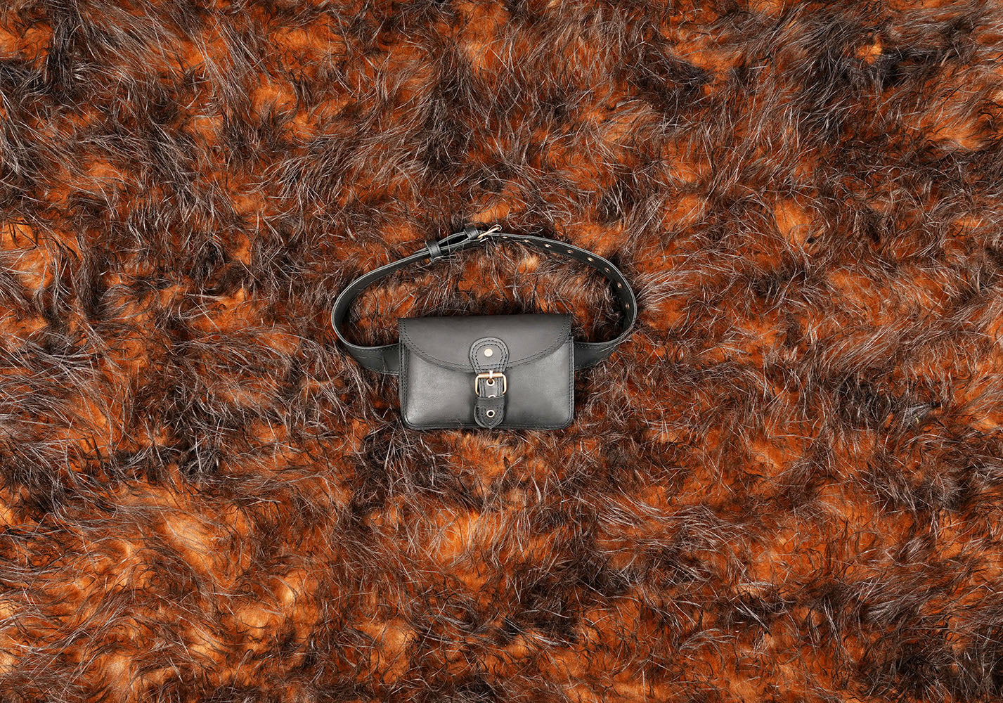 Handmade Black Leather Waist Bag