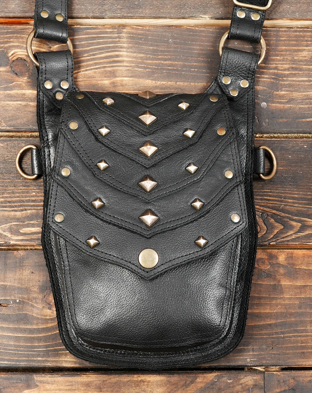 Studded Leather Holster Bag