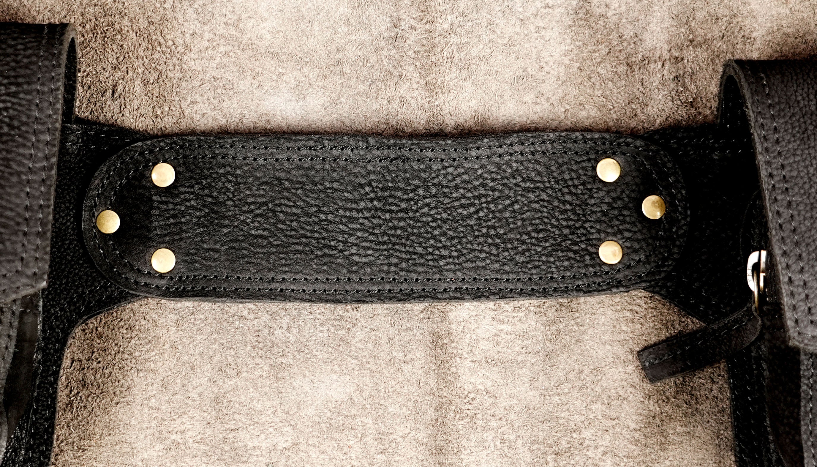 Black leather waist pouch belt with adjustable strap