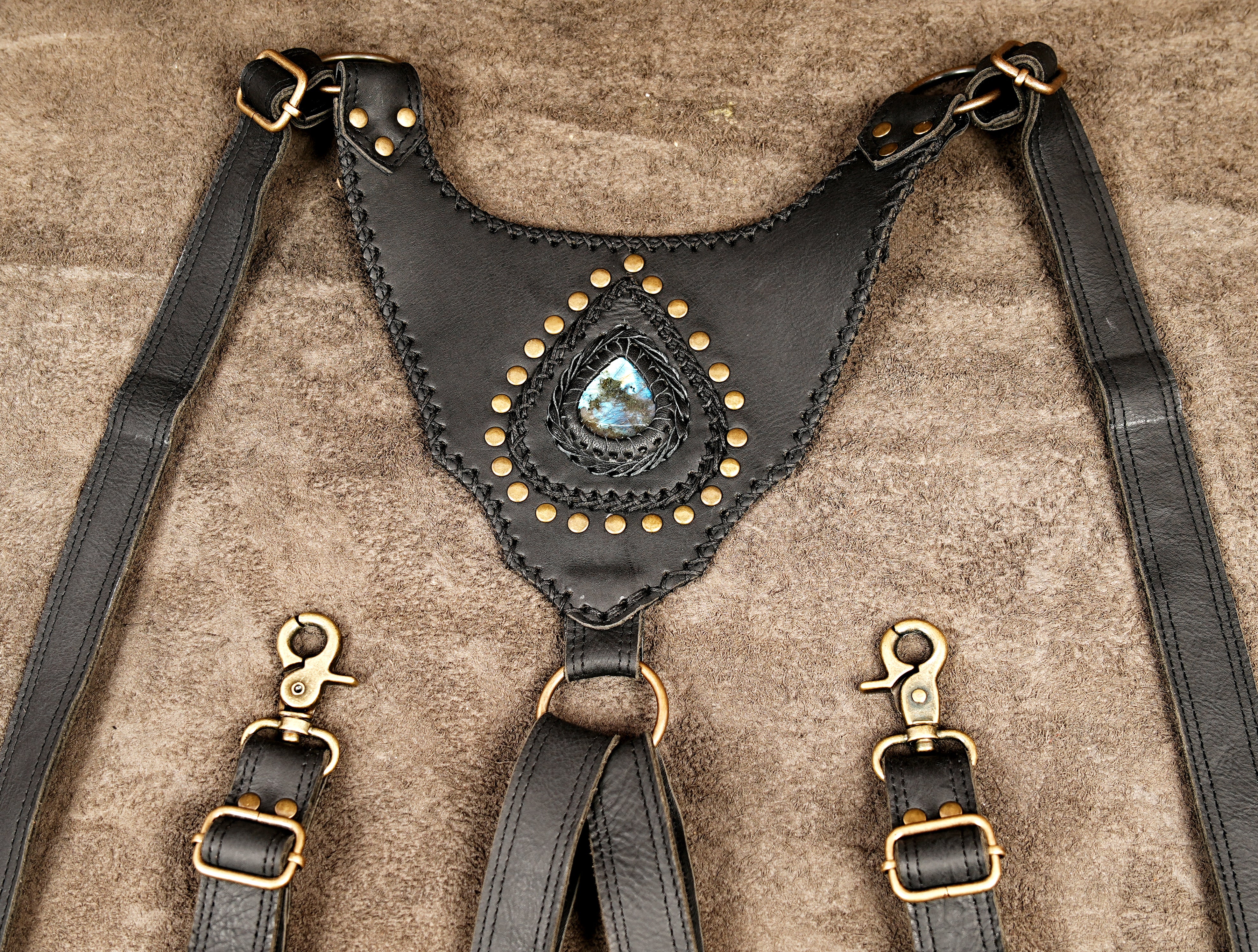 Labradorite leather holster bag
