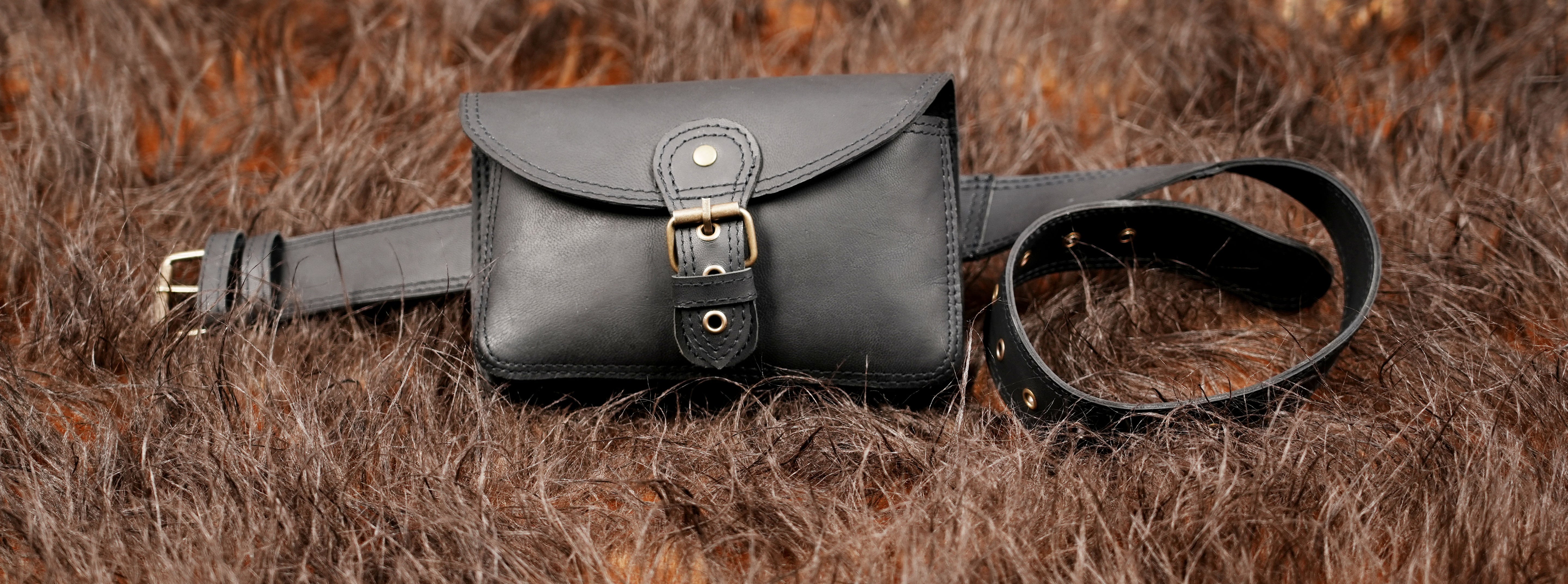 Leather Waist Pouch with Buckle