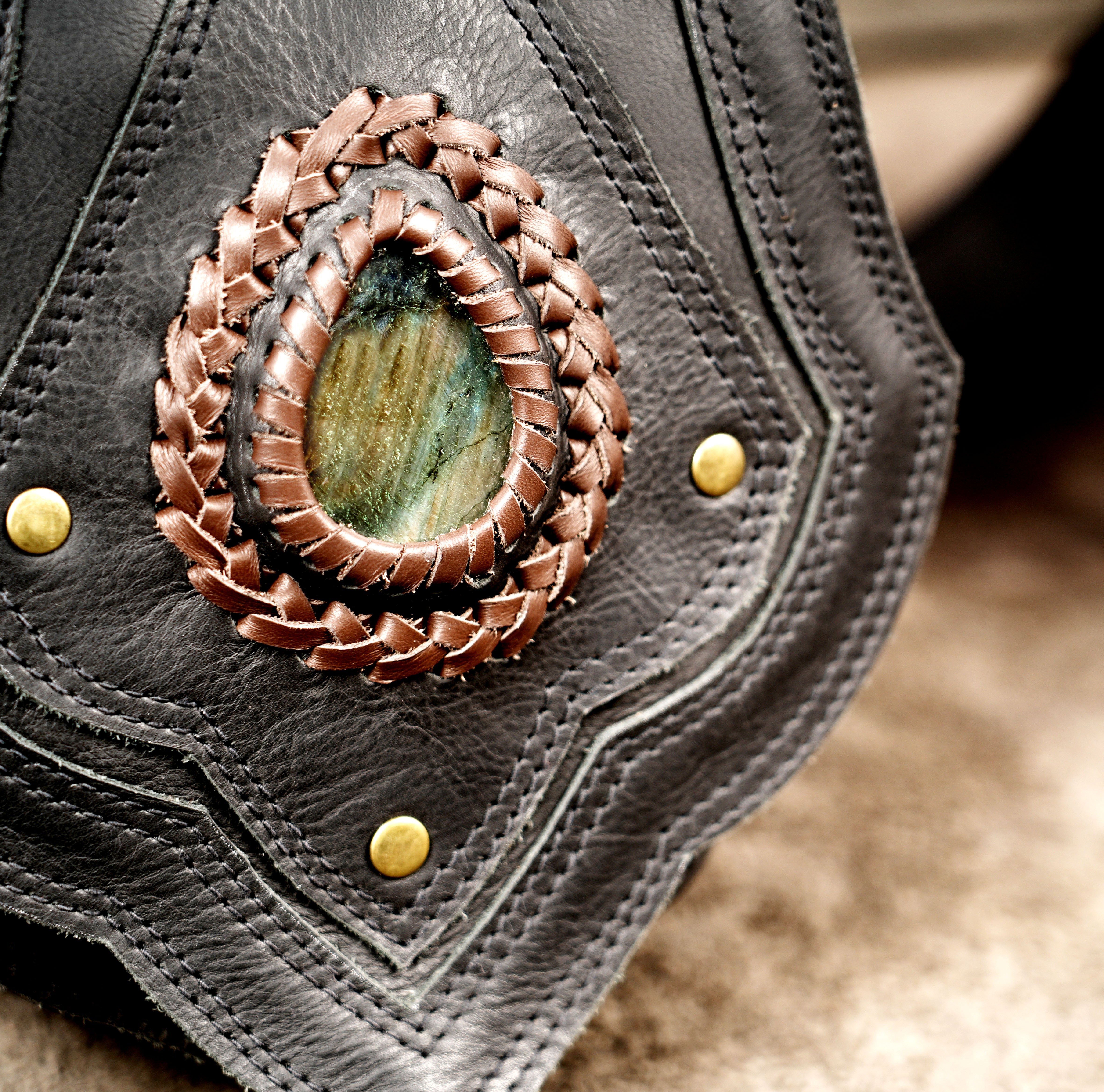 Artisan leather waist pouch for festivals and travel