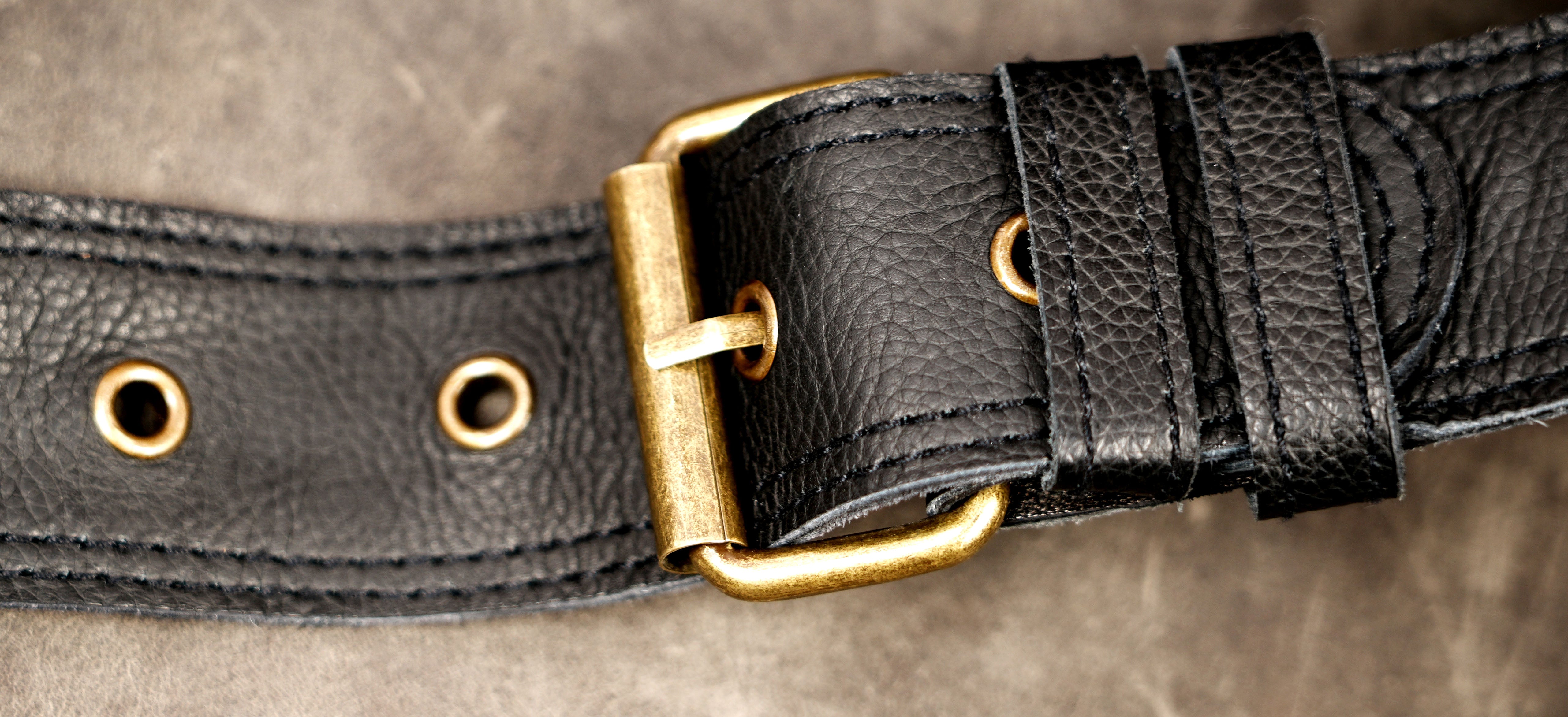 Gothic black leather hip belt for festival outfits