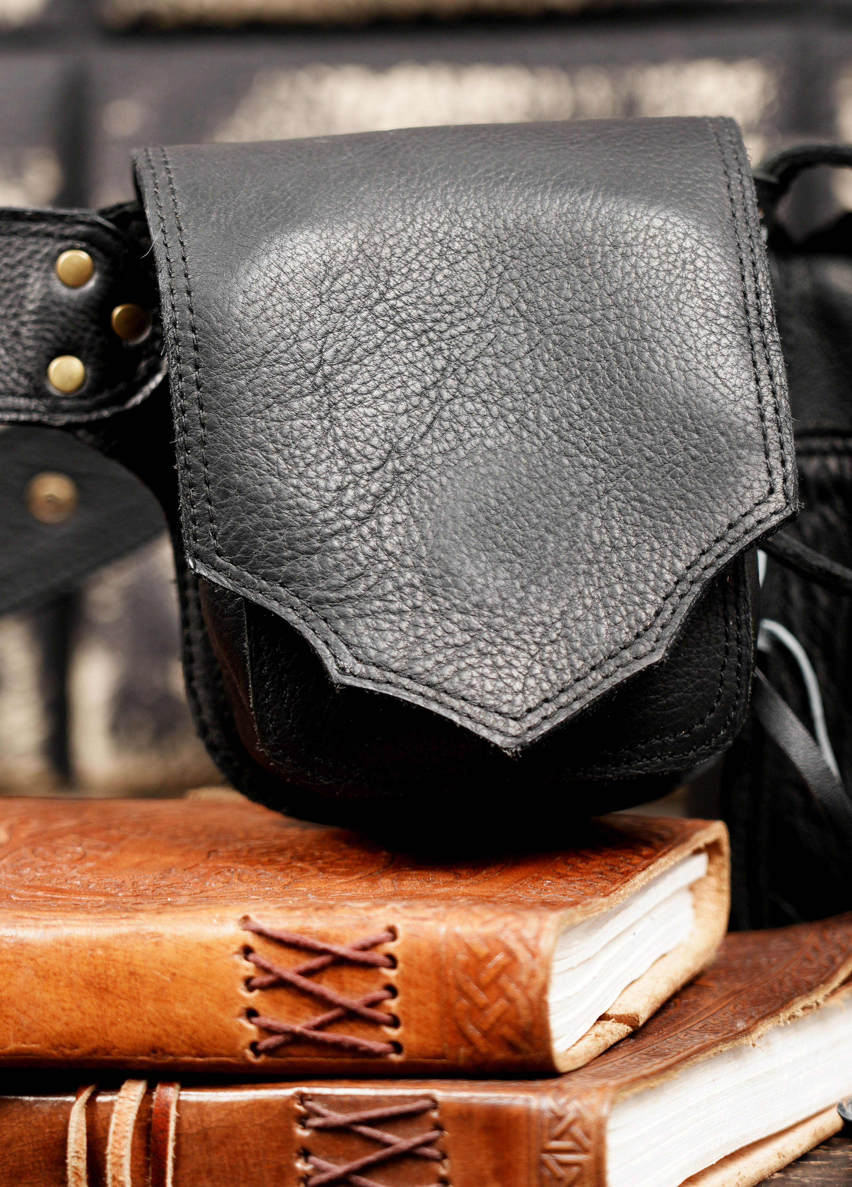 Leather waist belt with gemstone detail