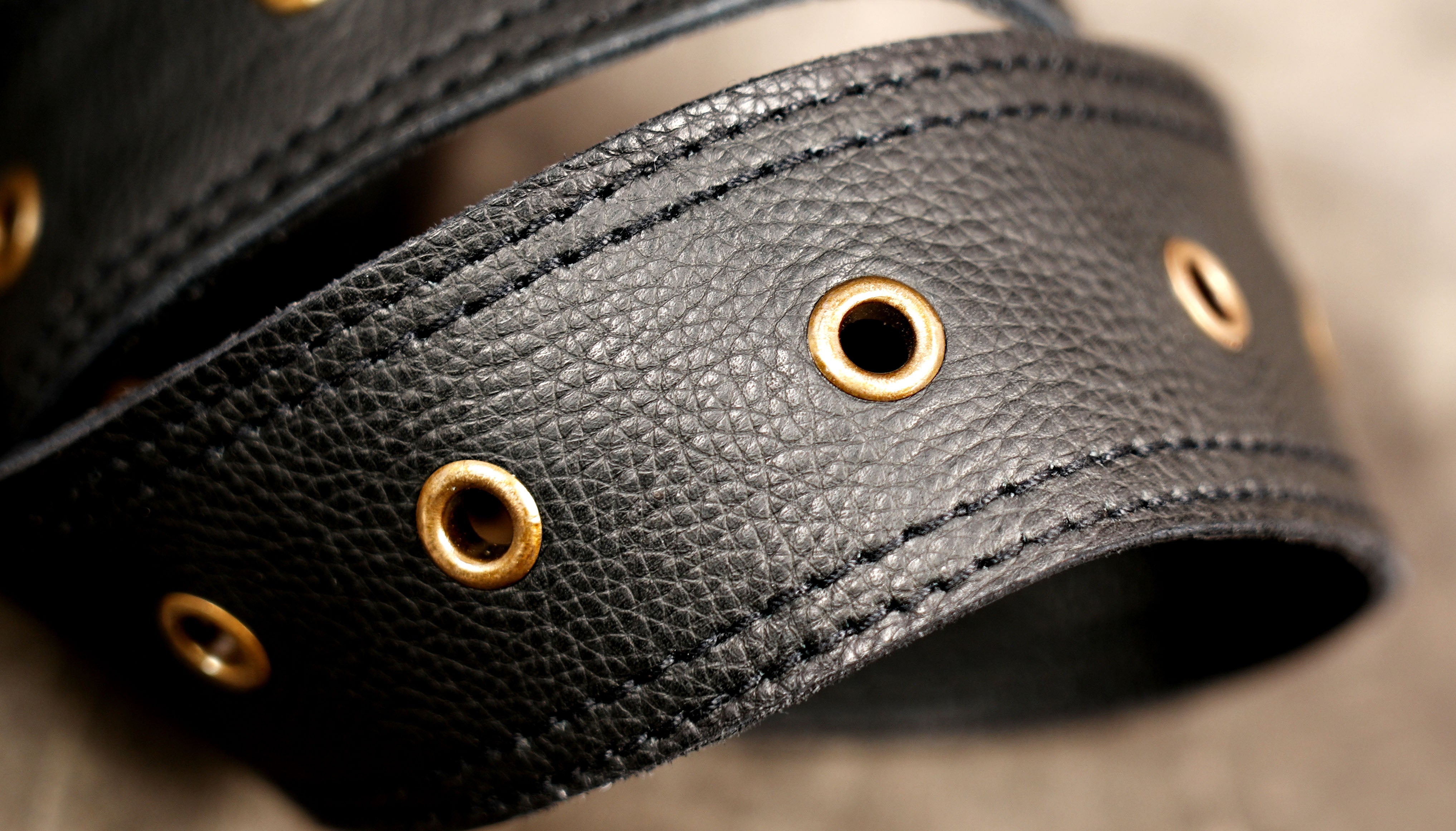 Medieval leather waist belt with studded front panel