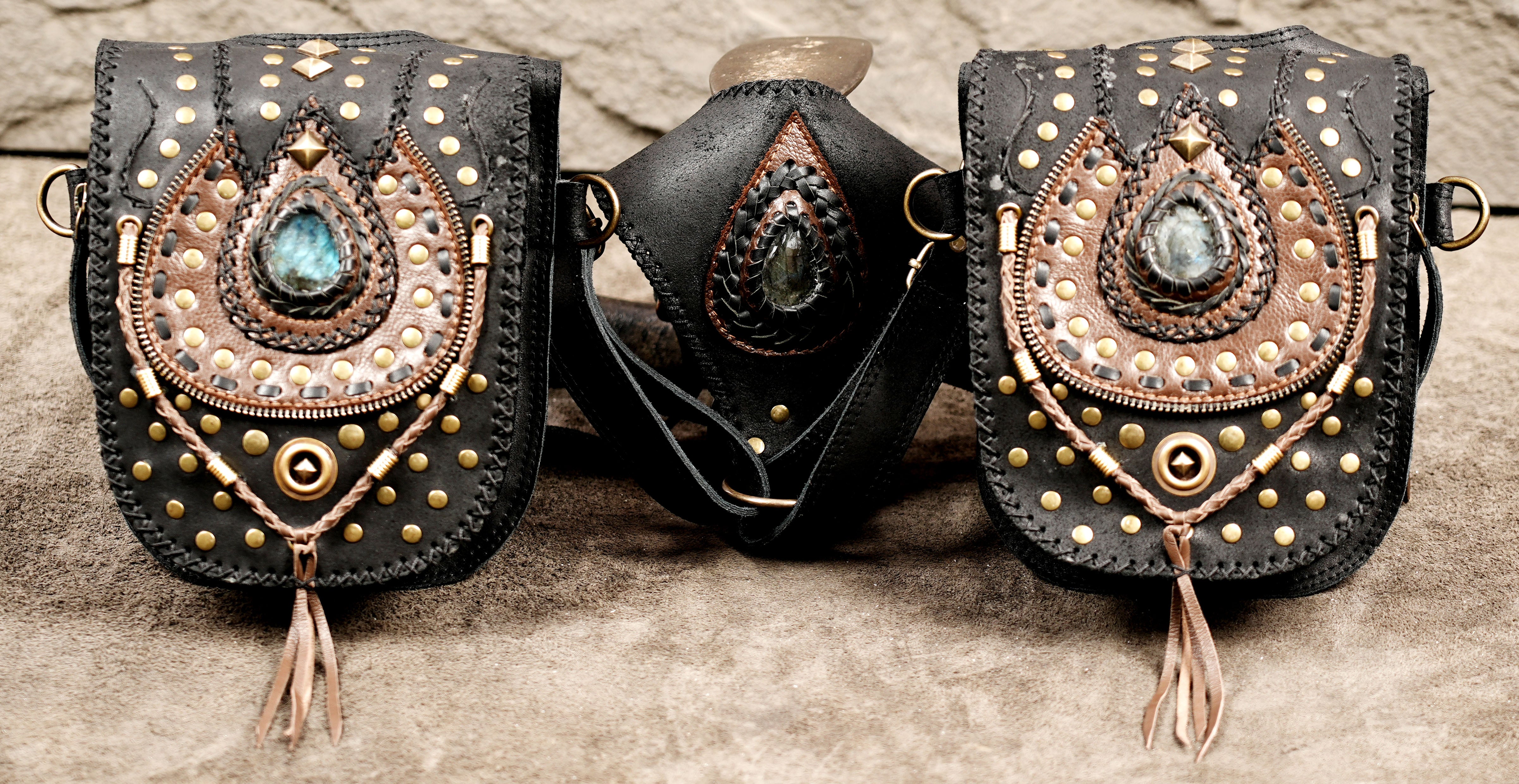 Black Leather Utility Shoulder Holster for Festivals