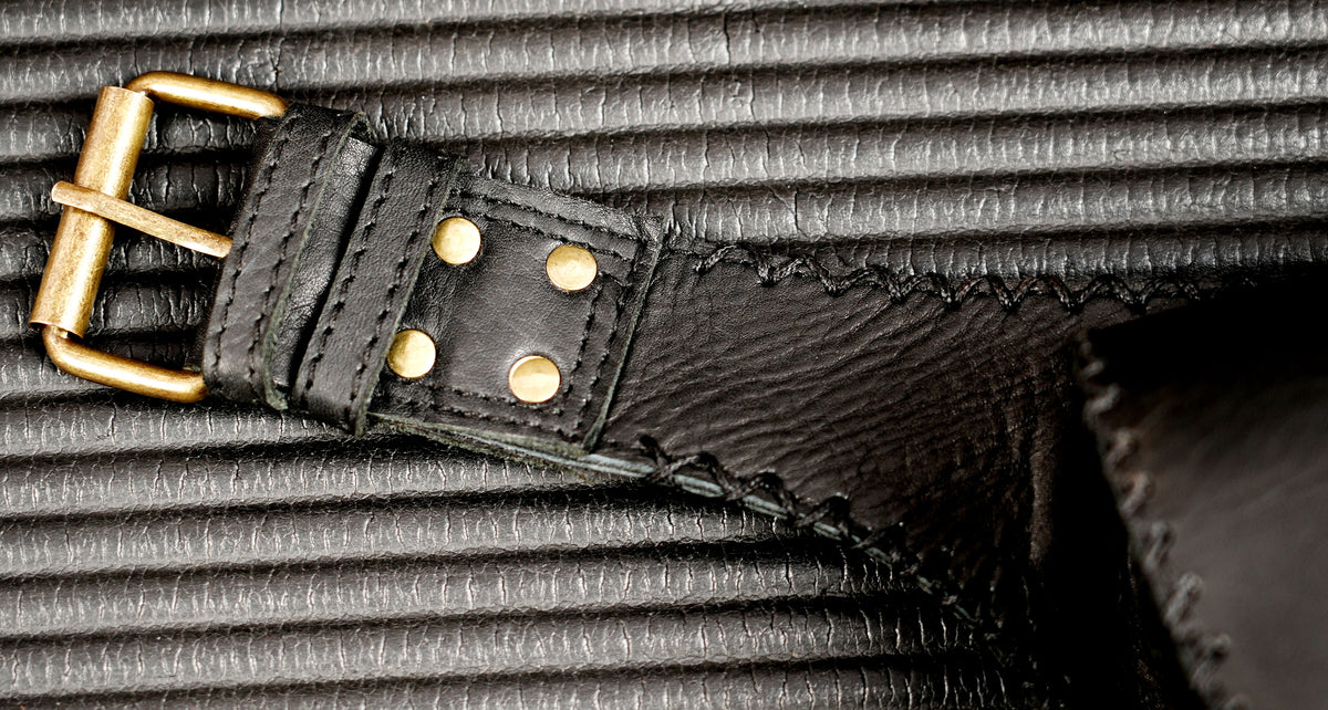 Handmade leather hip belt with Labradorite stone