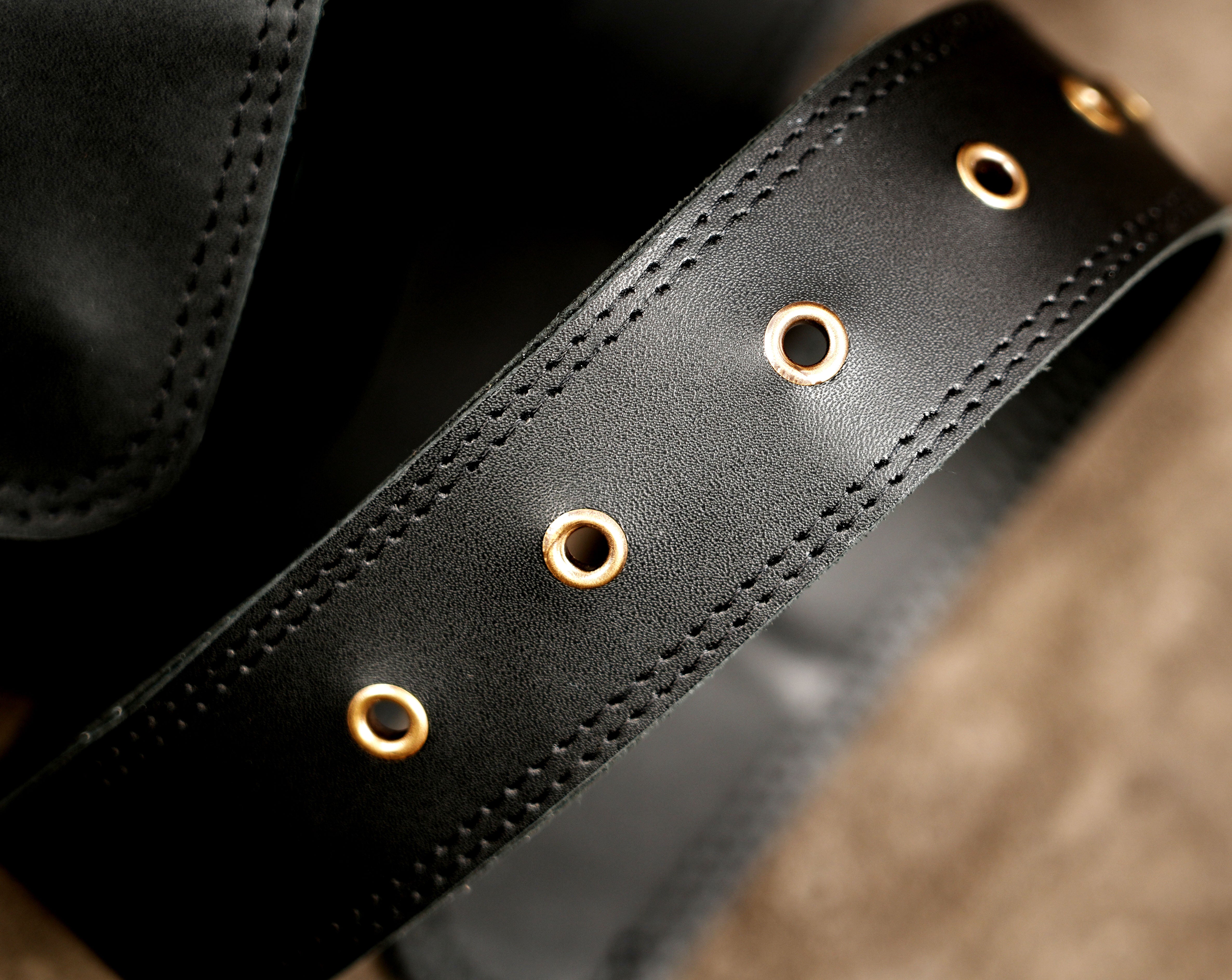 Black leather hip pouch for festivals and outdoor adventures