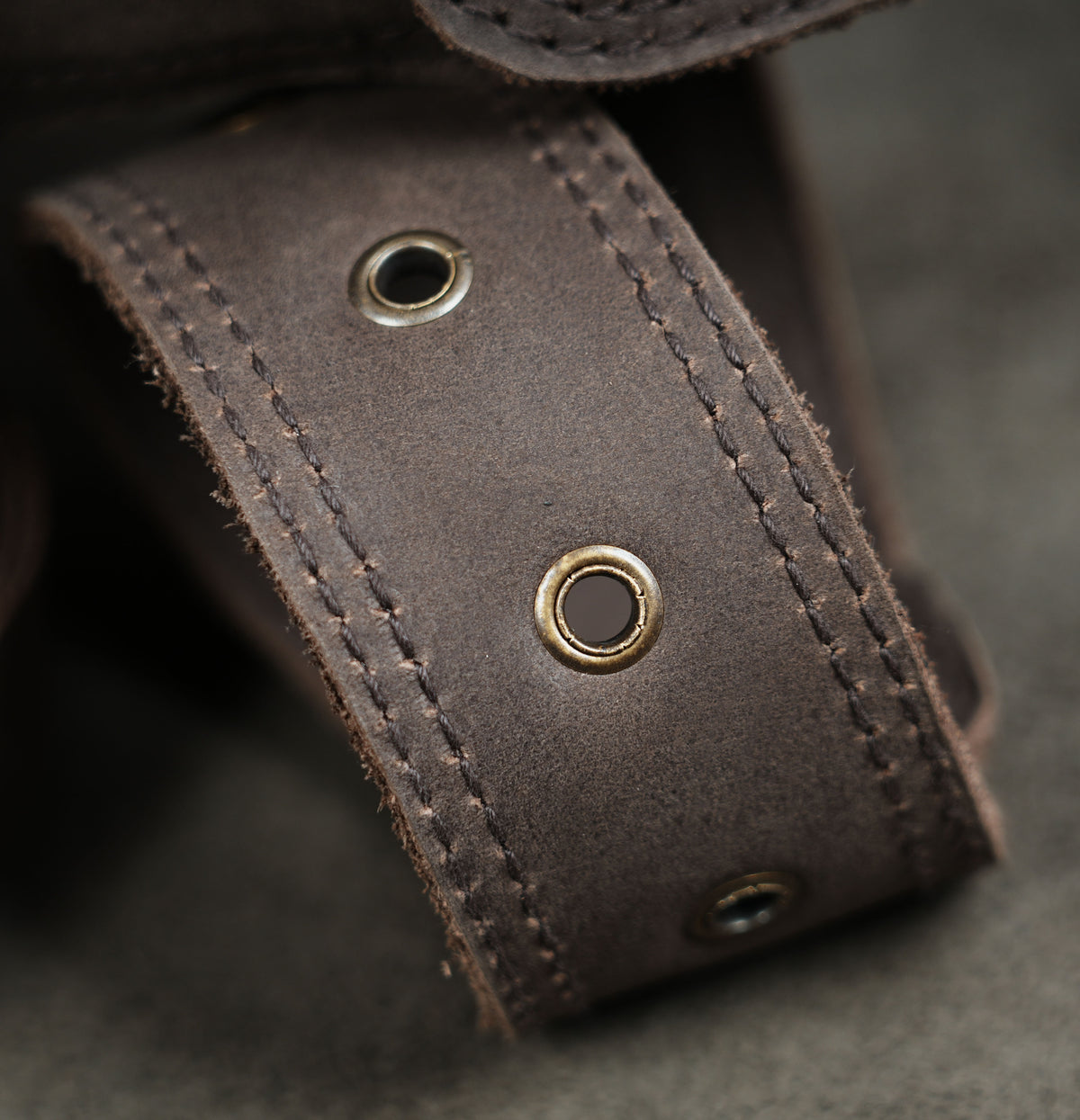 Adjustable leather holster bag with labradorite gem and pocket