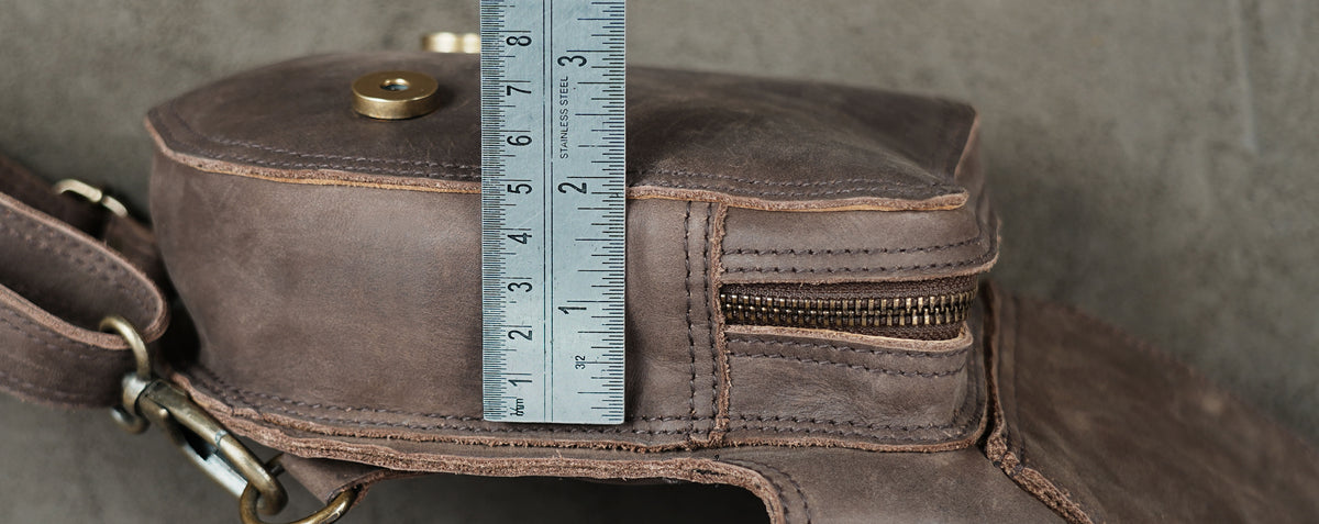 Adjustable leather holster pouch with natural stone centerpiece