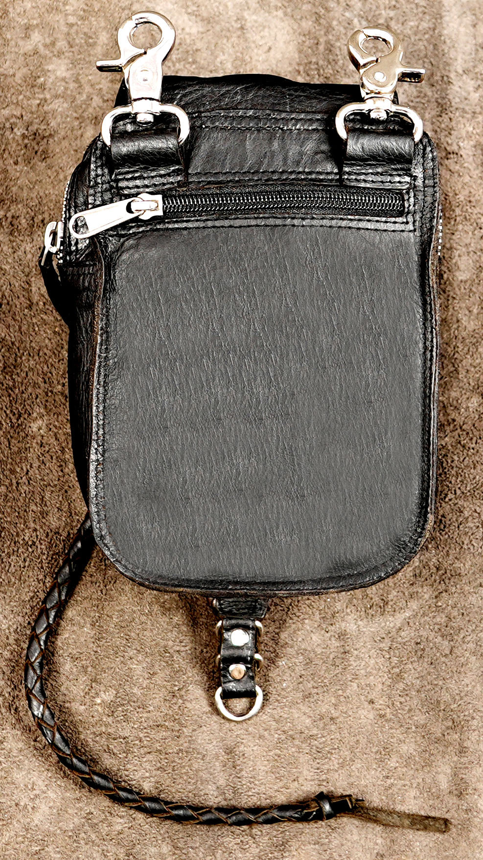 Alternative fashion waist pouch with gemstone centerpiece