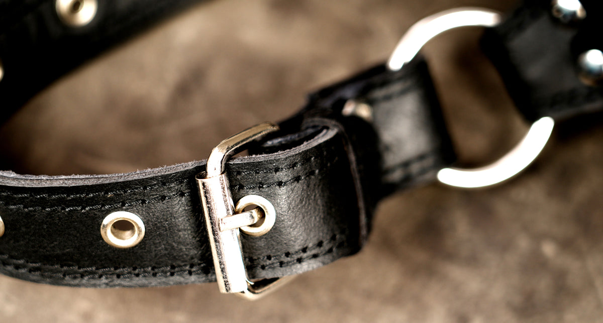 Black leather utility waist bag for men and women