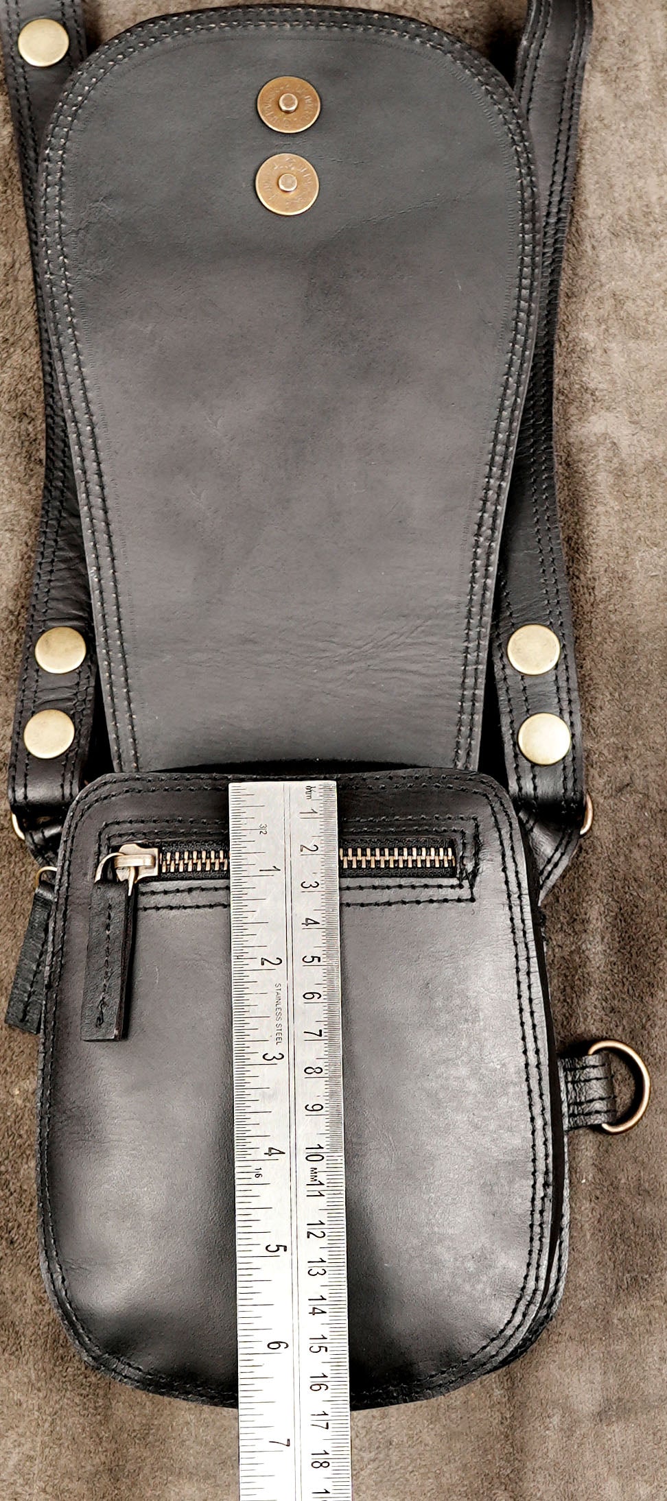 Black Leather Dual Holster Bag Unisex Festival Shoulder Harness