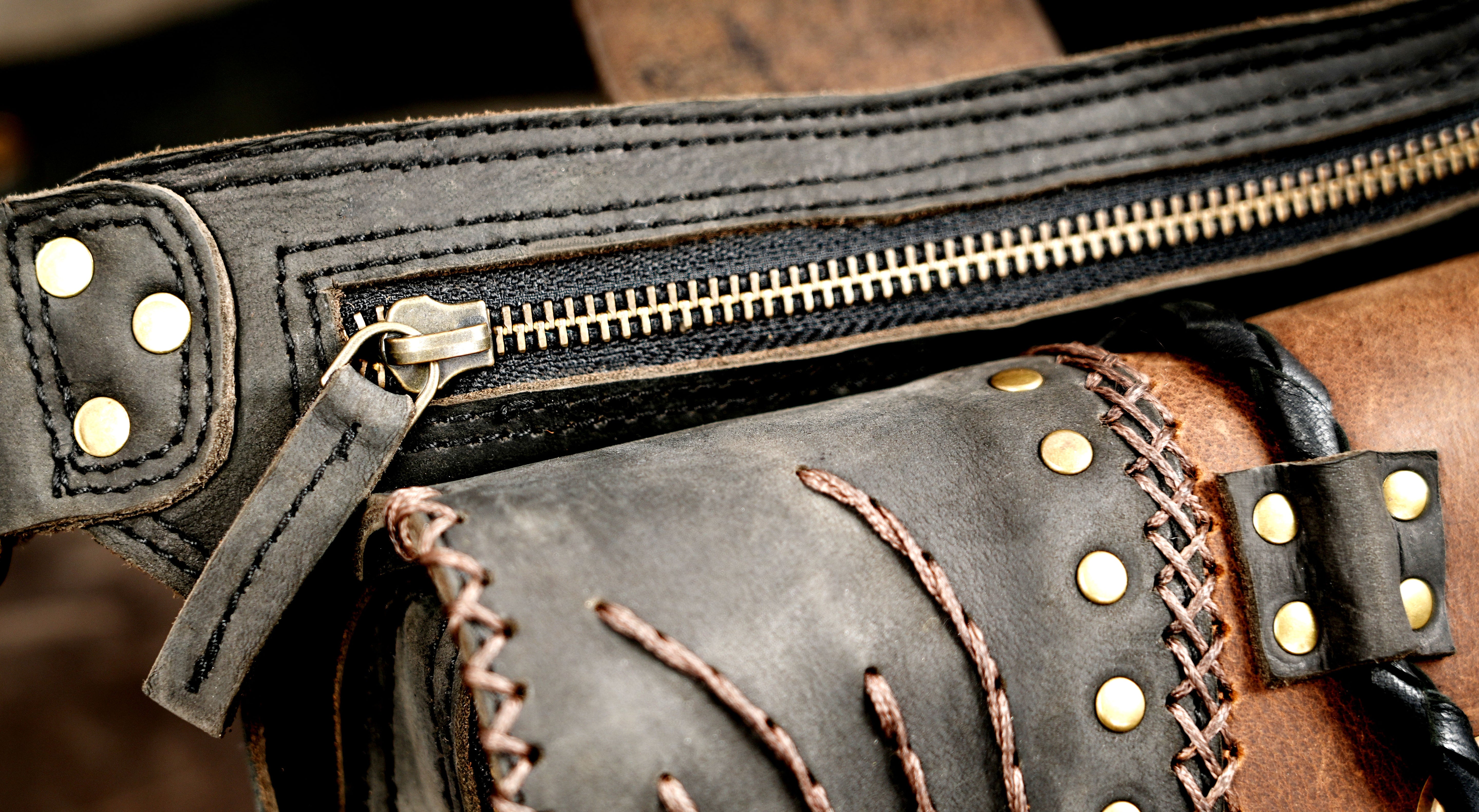 Bohemian two-tone belt bag for festivals and outdoor adventures