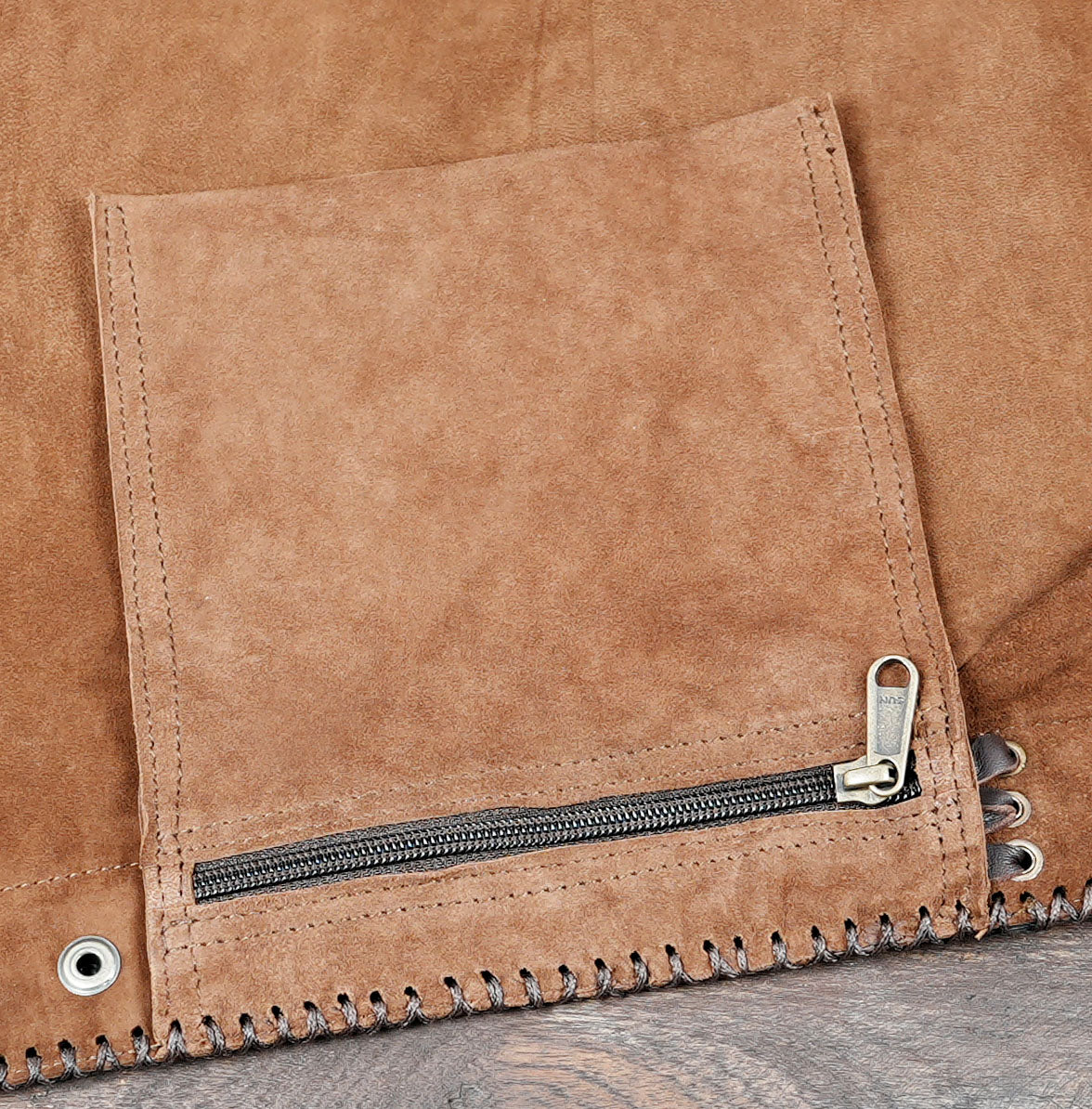 Boho cowgirl skirt with labradorite stone and studded trim