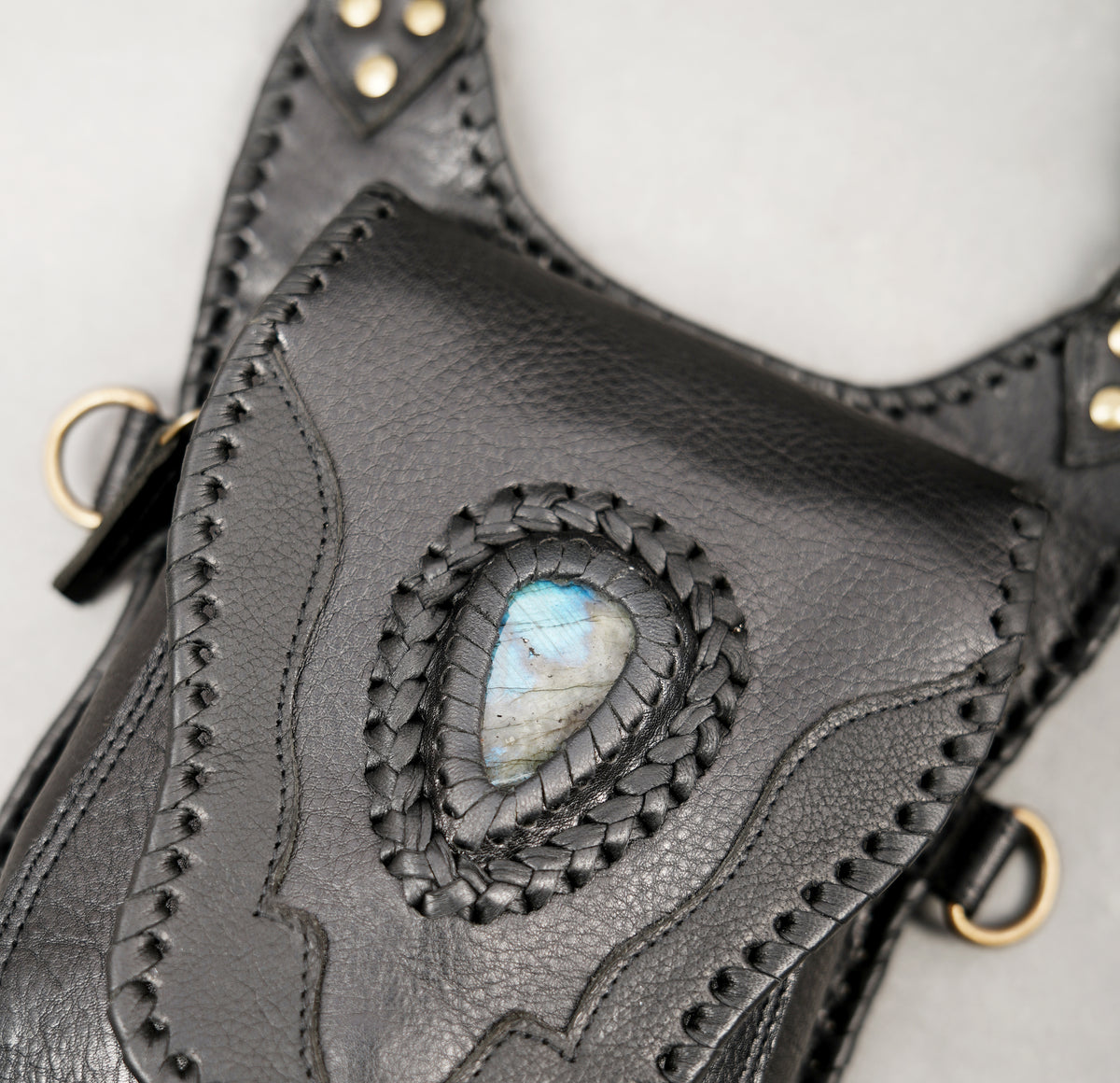 Alternative fashion double hip pouch harness for rave festivals and outdoor events