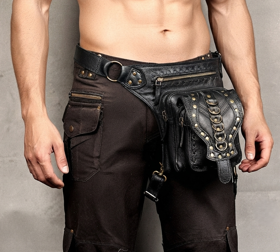 Compact leather waist bag for essentials
