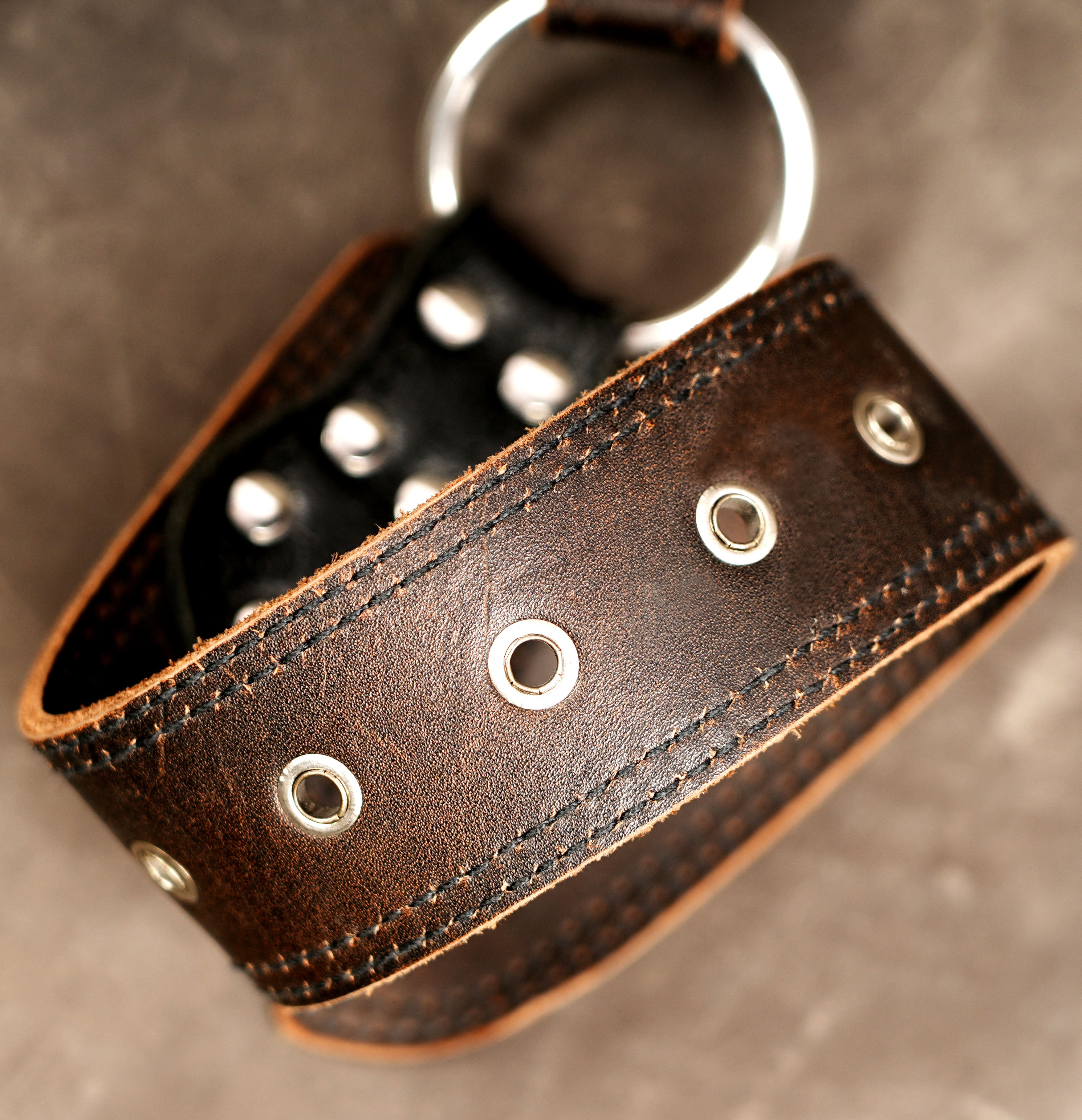 Crystal collector leather pouch with tooled design