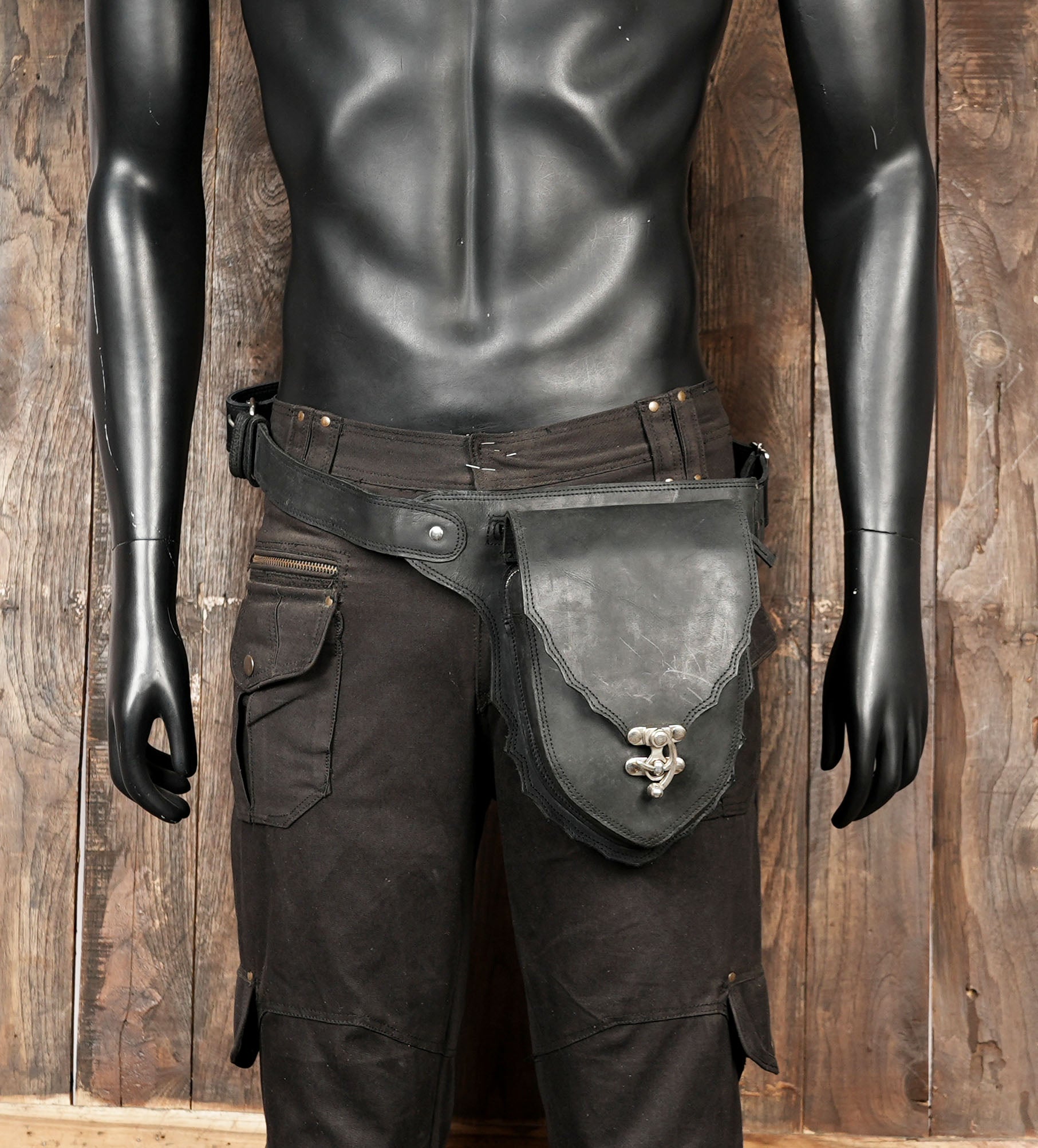 Compact leather waist belt bag