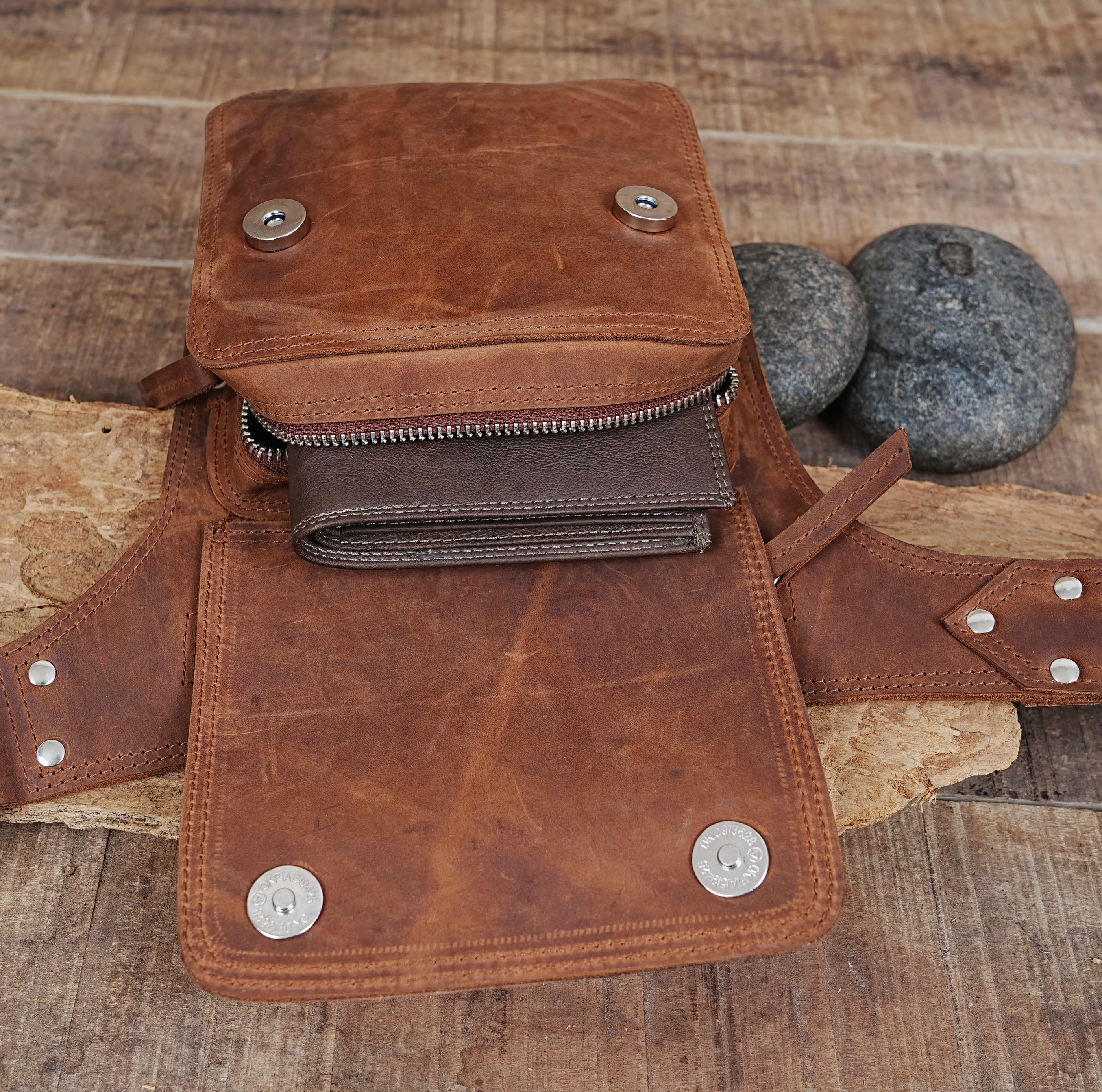 Unique Handmade leather Waist Bag with Adjustable belt Pouch || Hip Bag ||