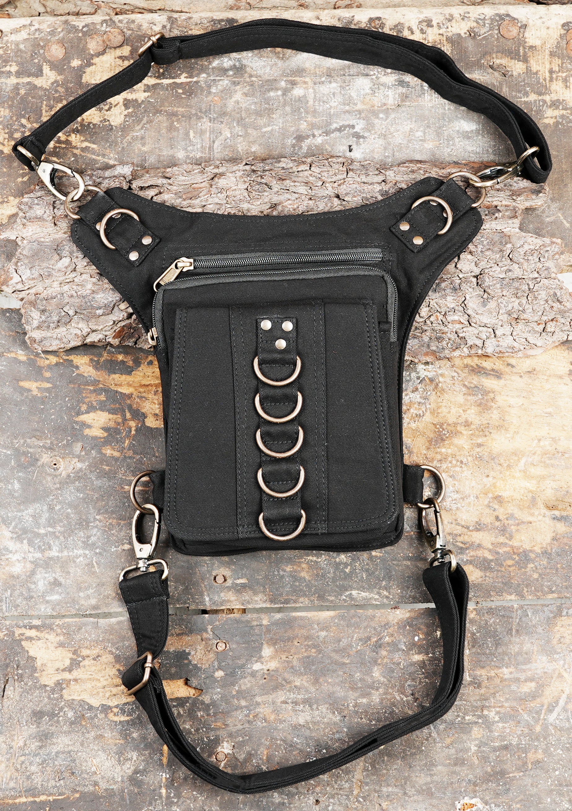 Cotton Waist Belt with Thigh Straps and Antique Brass Rings 50% Off worldwide free shipping.