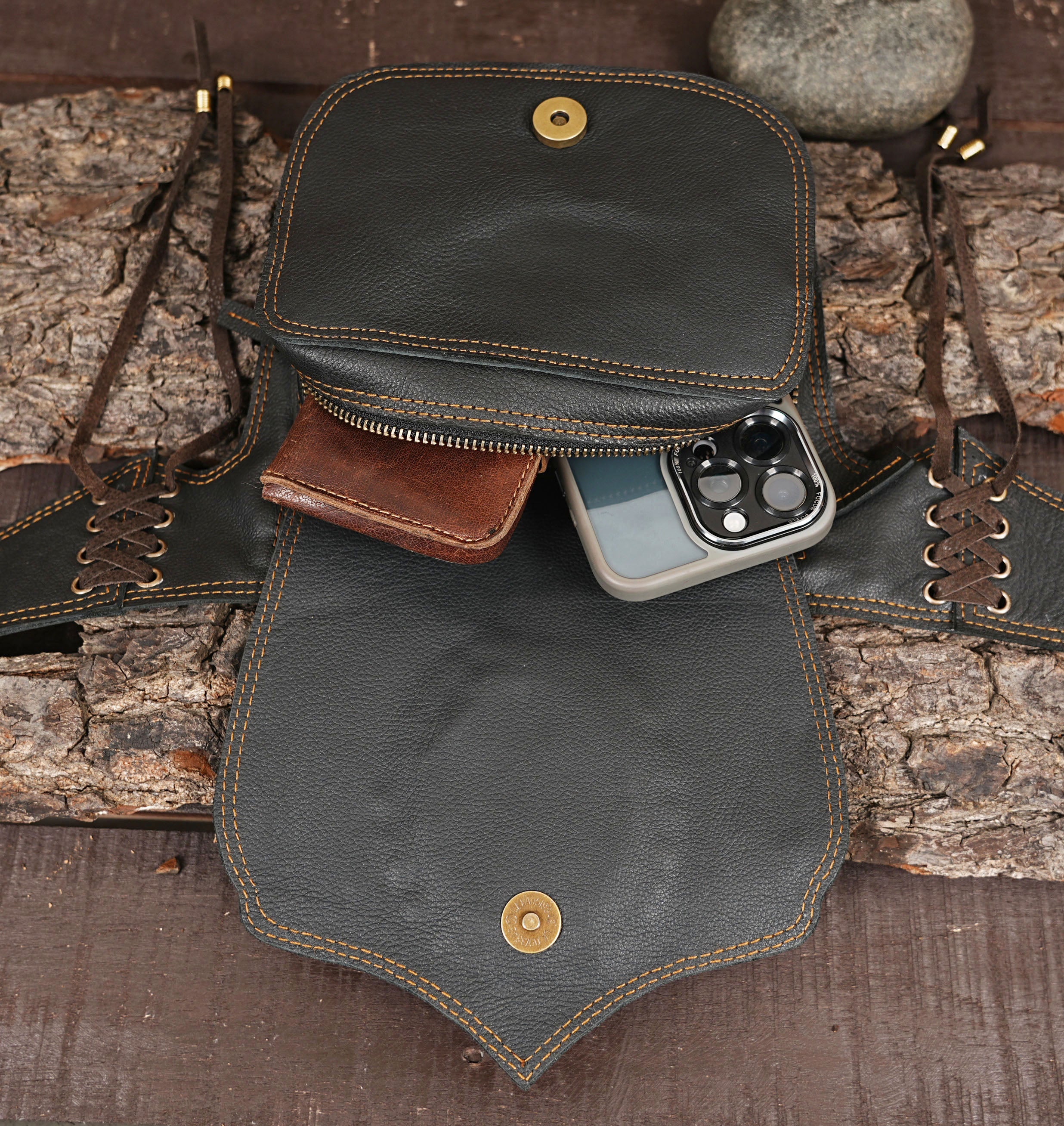 Handmade Leather Utility | Festival Pocket Belt | Travel Hip Belt | Leather belt pouch, Leather belt bag, Festival Fanny Pack