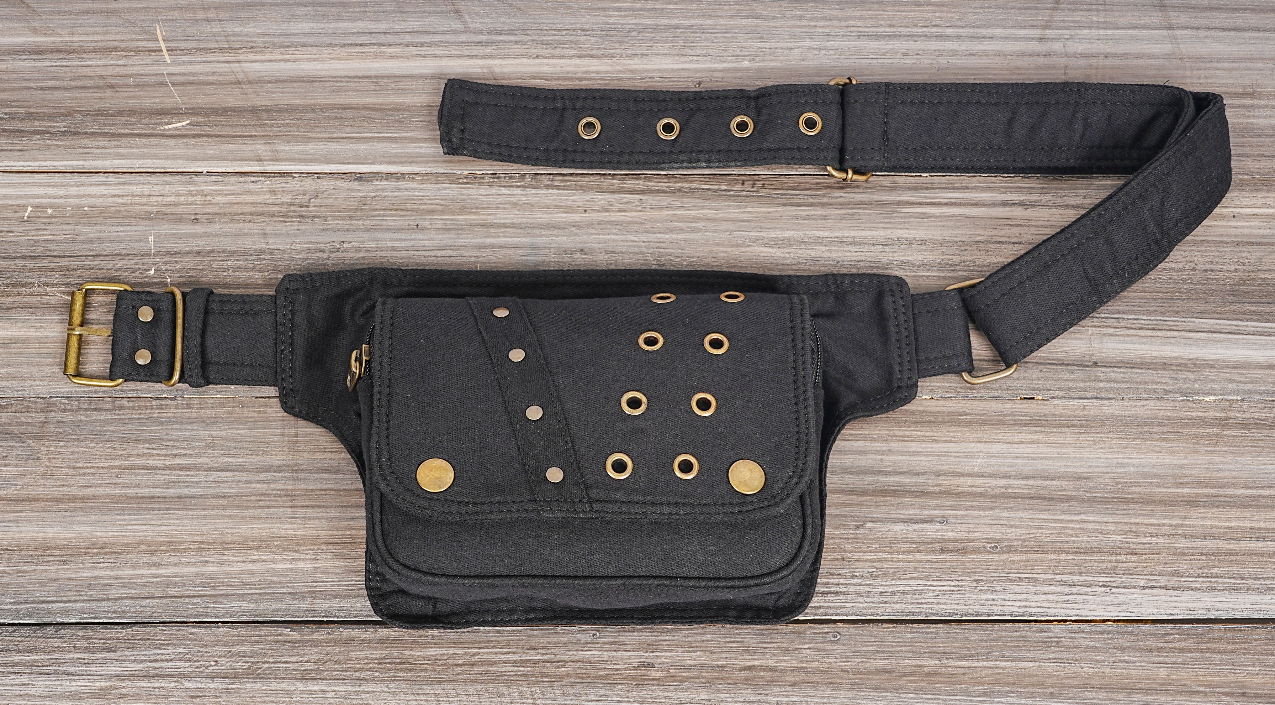 Cotton Waist Belt with Antique Brass Studs 50% Off worldwide free shipping