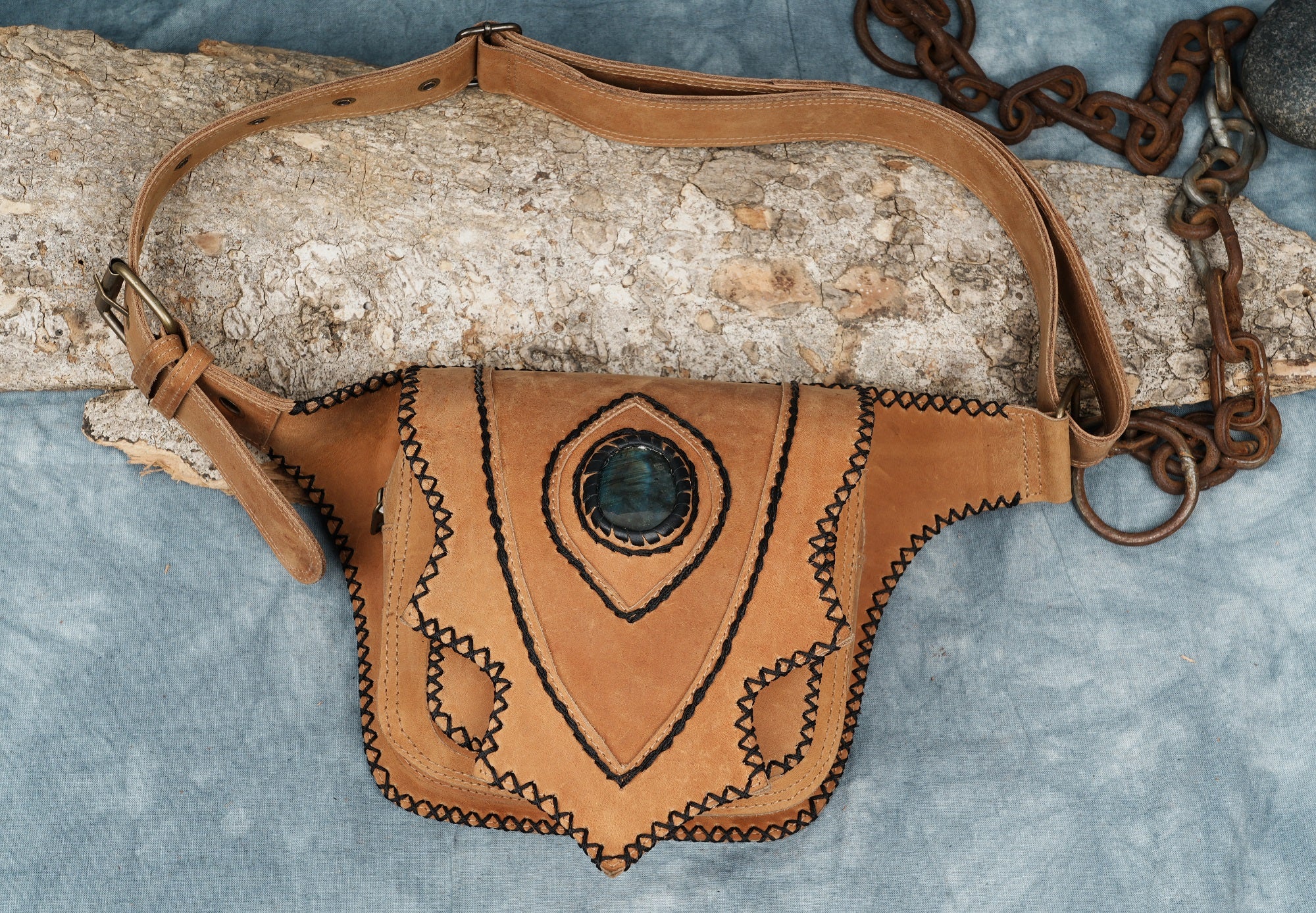 Leather hip bag - Medieval Belt Bag - Adjustable Viking Belt Pouch - Steampunk Belt ,Hippie Bag - Utility Hip Belt